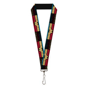 Lanyard - 1.0" - Wonder Woman 1984 TRUTH LOVE & JUSTICE Stripe Block Black/Multi Color Lanyards DC Comics