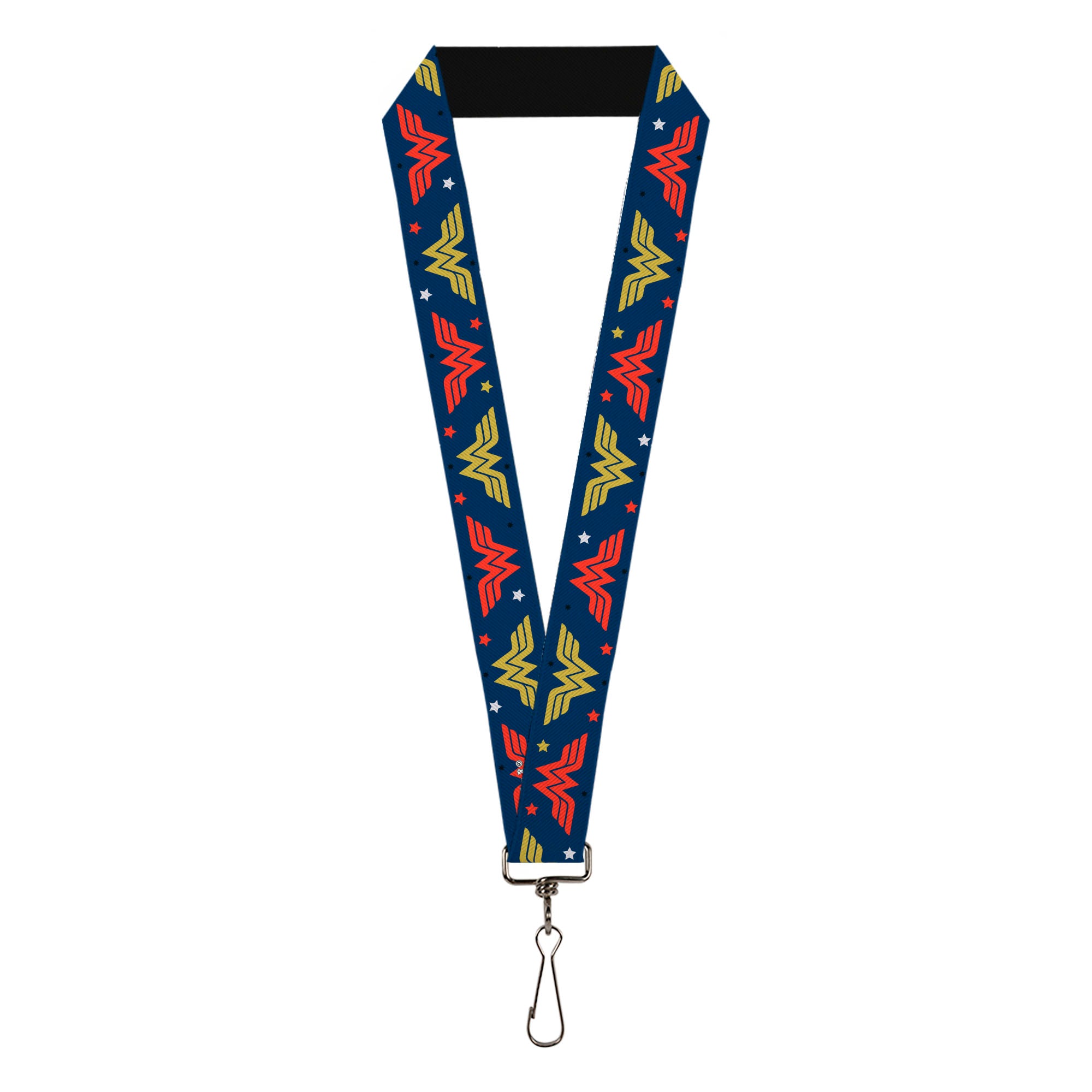 Lanyard - 1.0" - Wonder Woman WW Logo Flip and Stars Blue/Red/Gold Lanyards DC Comics
