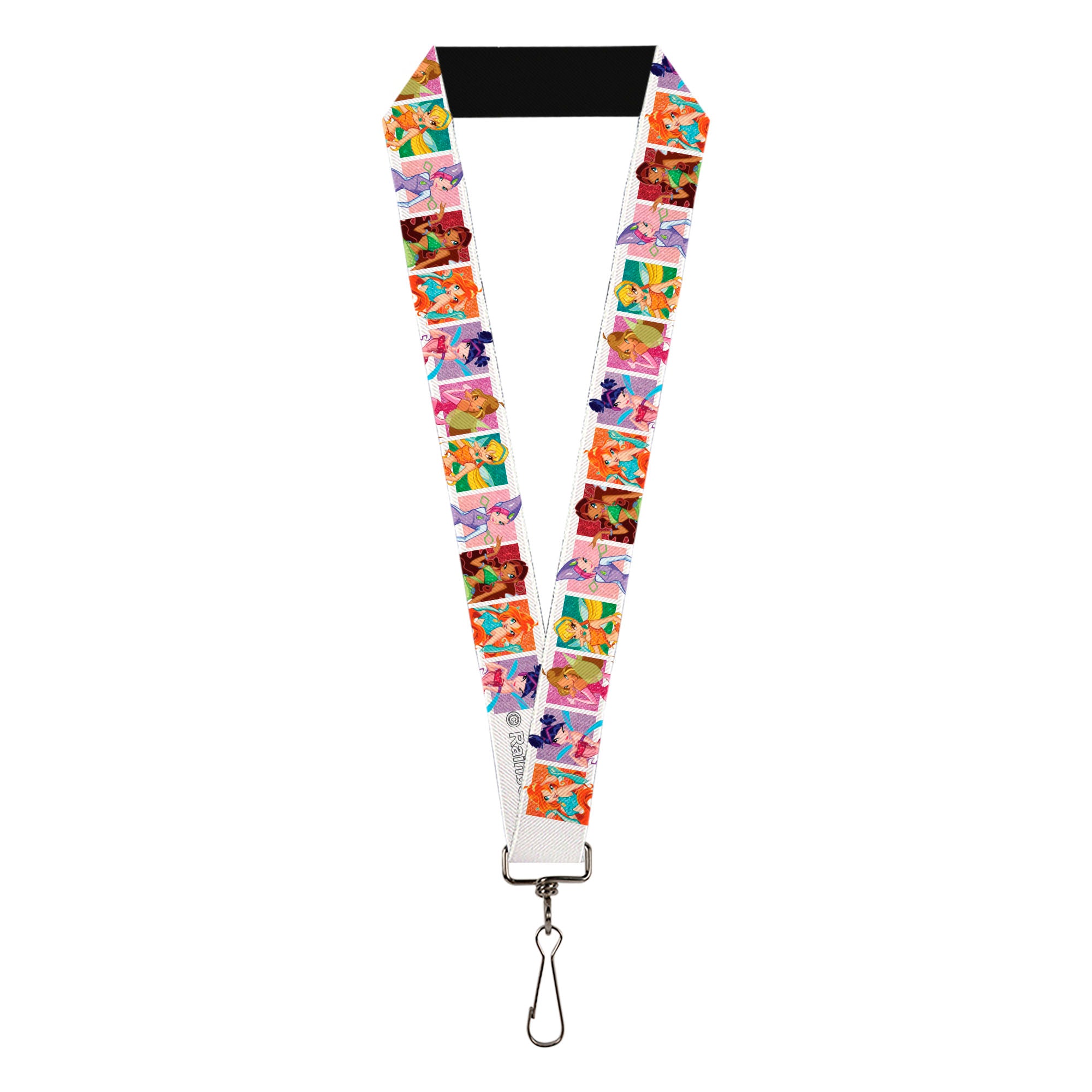 Lanyard - 1.0" - Winx Club Fairies Pose Blocks White/Multi Color Lanyards Winx Club