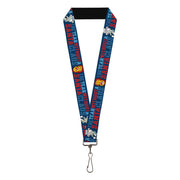 Lanyard - 1.0" - THE YEAR WITHOUT A SANTA CLAUS Heat and Snow Miser Faces Blues/Reds Lanyards The Year Without A Santa Claus