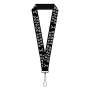 Lanyard - 1.0" - YELLOWSTONE DUTTON RANCH and Logo Black/White Lanyards Yellowstone