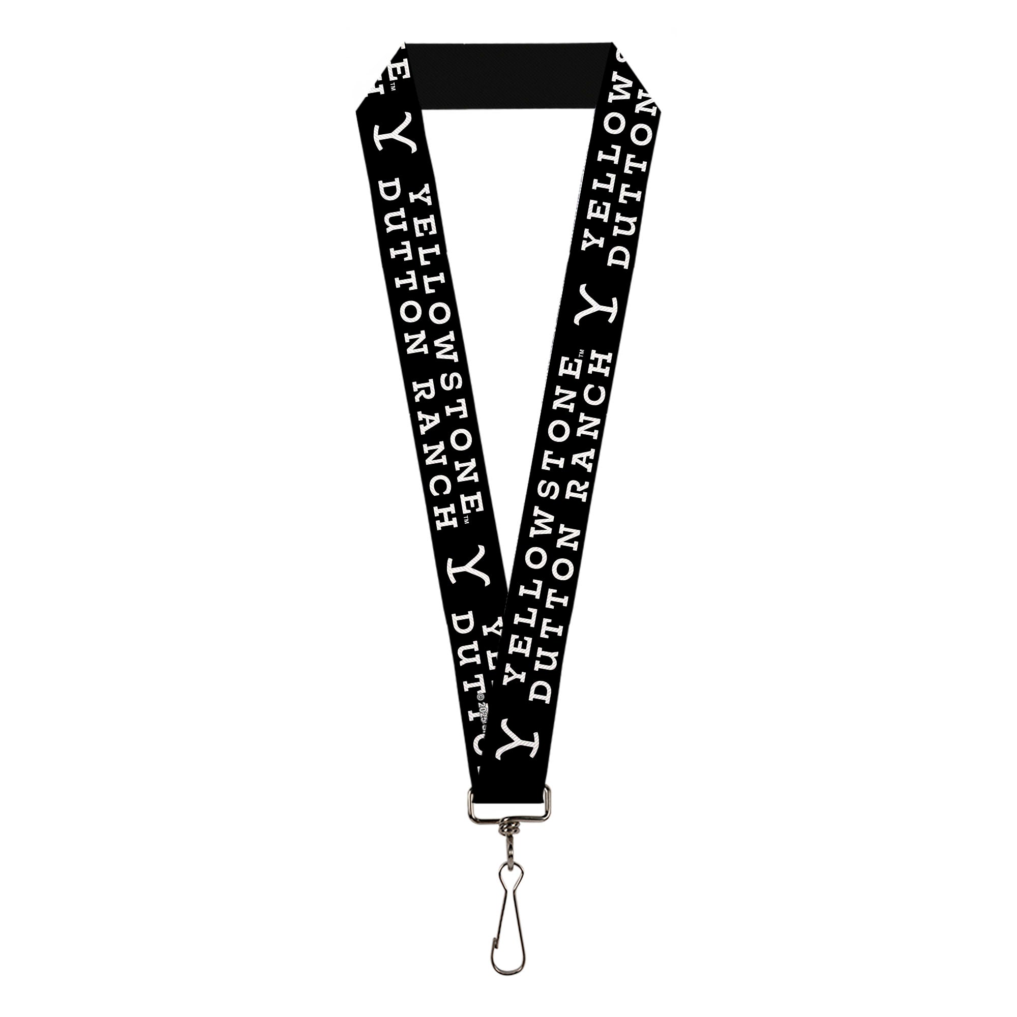 Lanyard - 1.0" - YELLOWSTONE DUTTON RANCH and Logo Black/White Lanyards Yellowstone