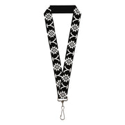 Lanyard - 1.0" - Yellowstone Dutton Ranch and Native American Icons Black/White Lanyards Yellowstone