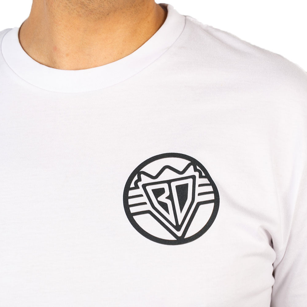 Men's T-Shirt - Buckle-Down Round Wings Logo and Buckle-Down Wings Logo White/Black Apparel Buckle-Down