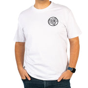 Men's T-Shirt - Buckle-Down Round Wings Logo and Buckle-Down Wings Logo White/Black Apparel Buckle-Down