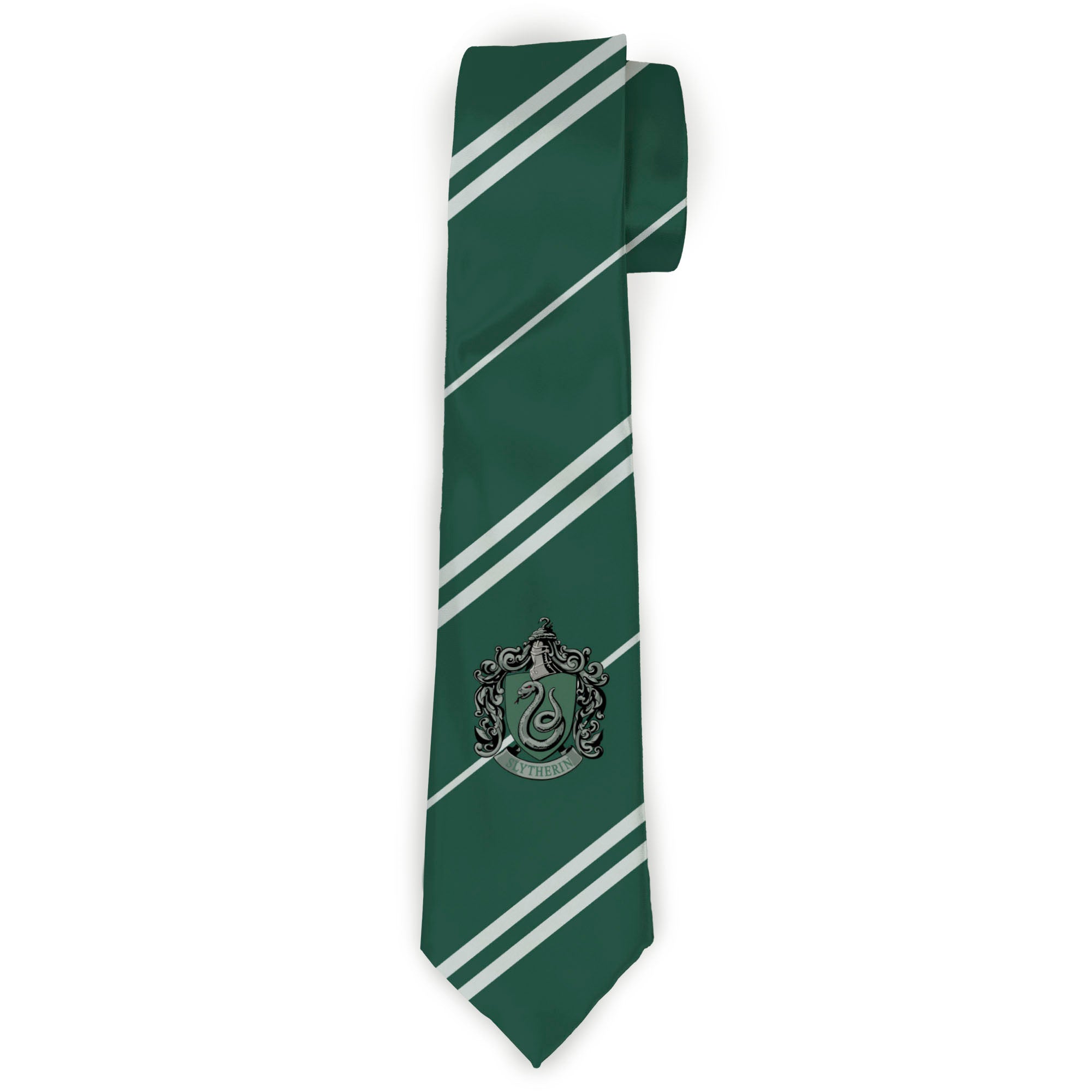 Necktie Standard - SLYTHERIN Crest Stripe9 Green Gray Neckties Harry Potter