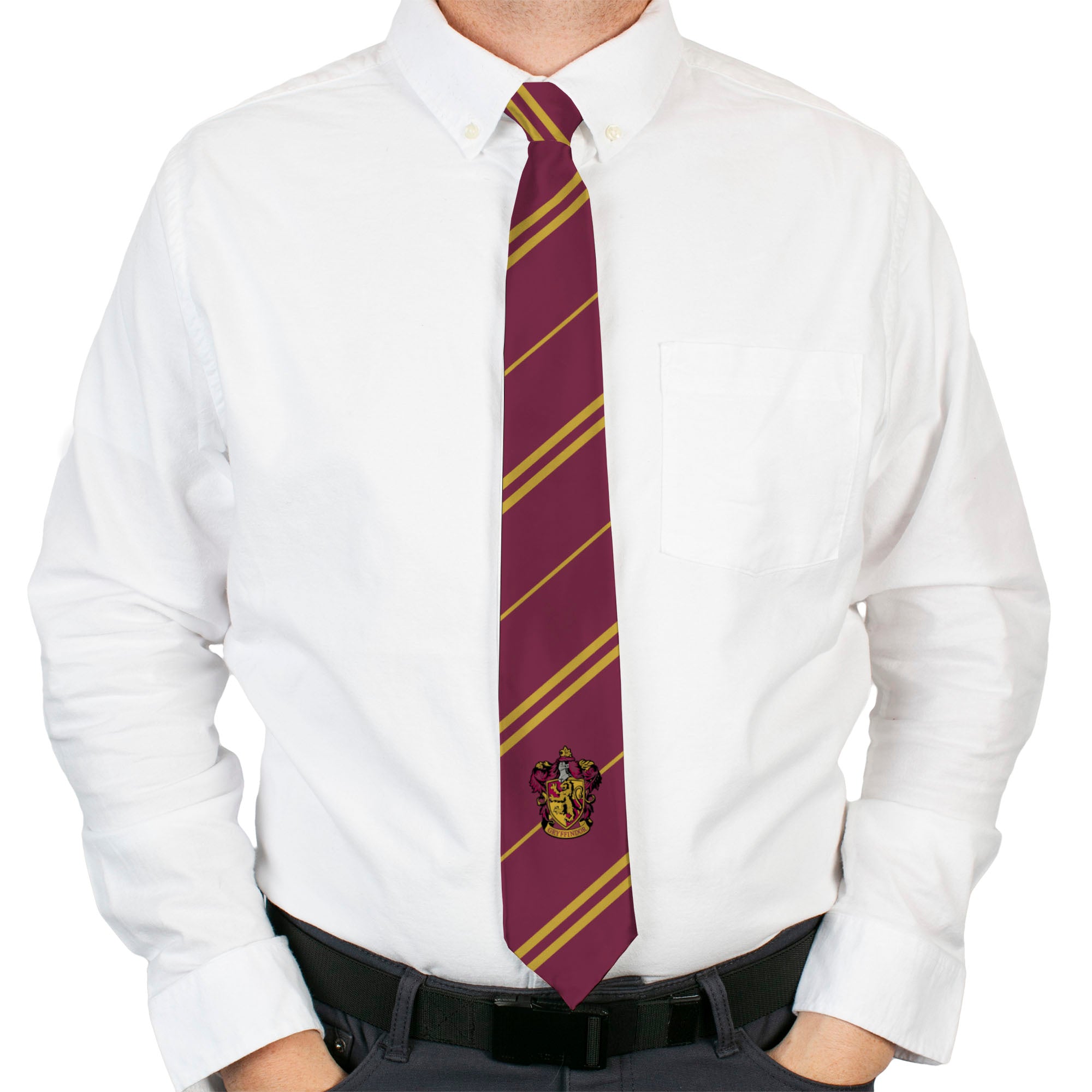 Necktie Standard - GRYFFINDOR Crest Stripe7 Burgundy Gold Neckties Harry Potter