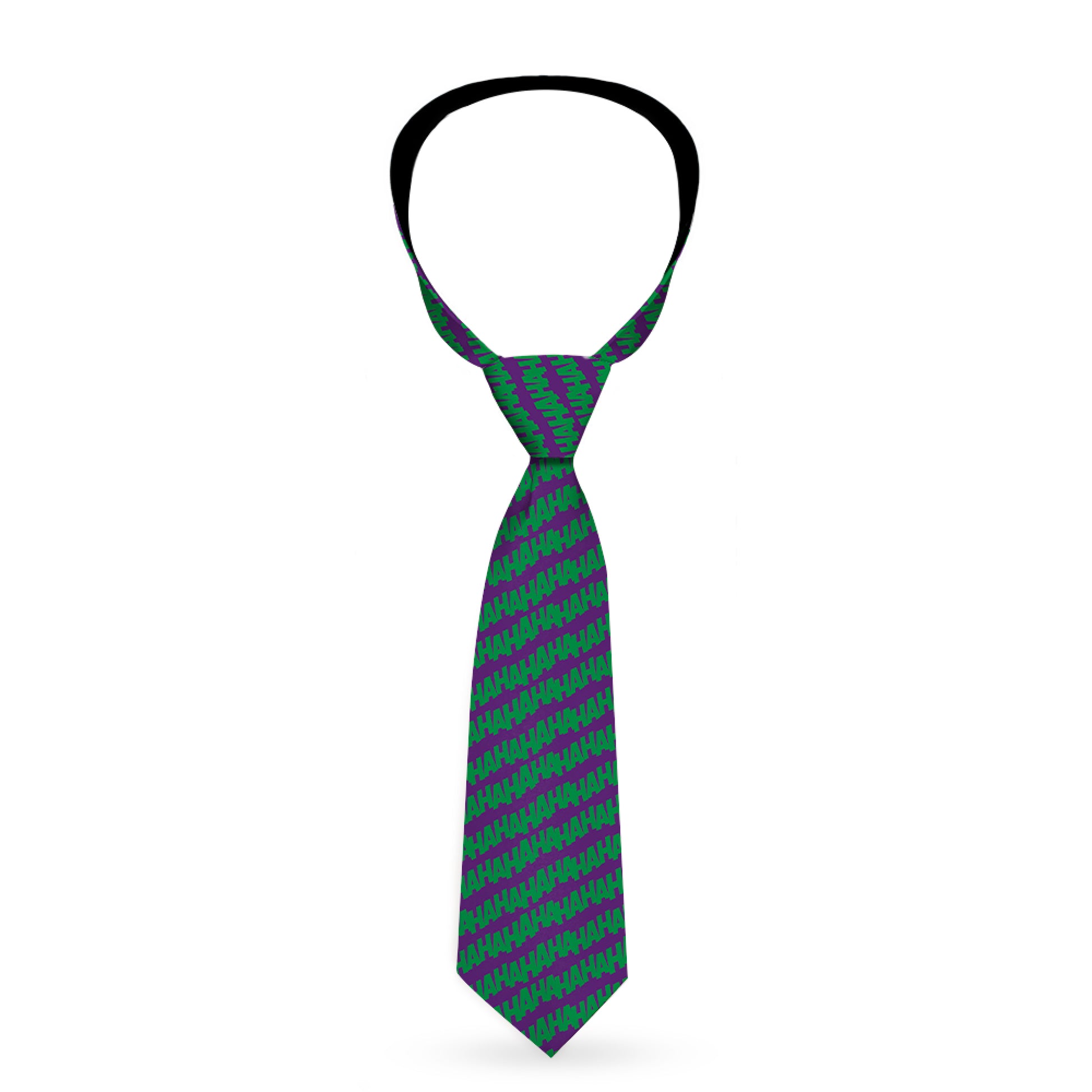 Necktie Standard - Joker HAHAHA Repeat Purple Green Neckties DC Comics