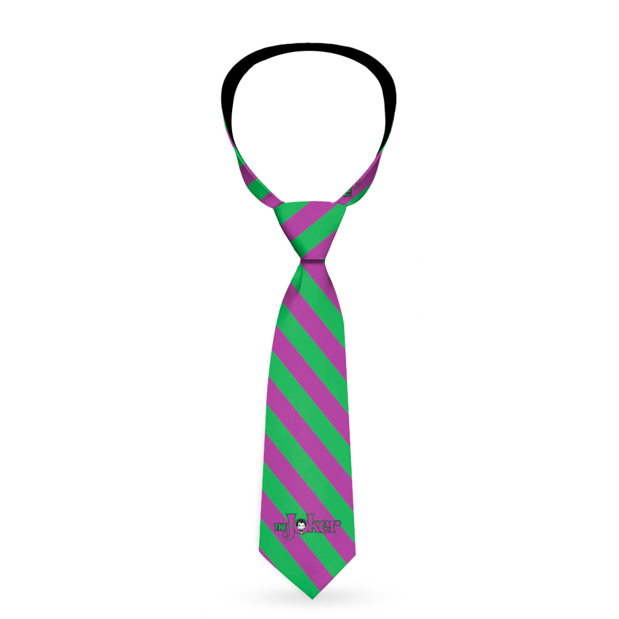 Necktie Standard - THE JOKER Stripe and Title Logo Green/Purple Neckties DC Comics