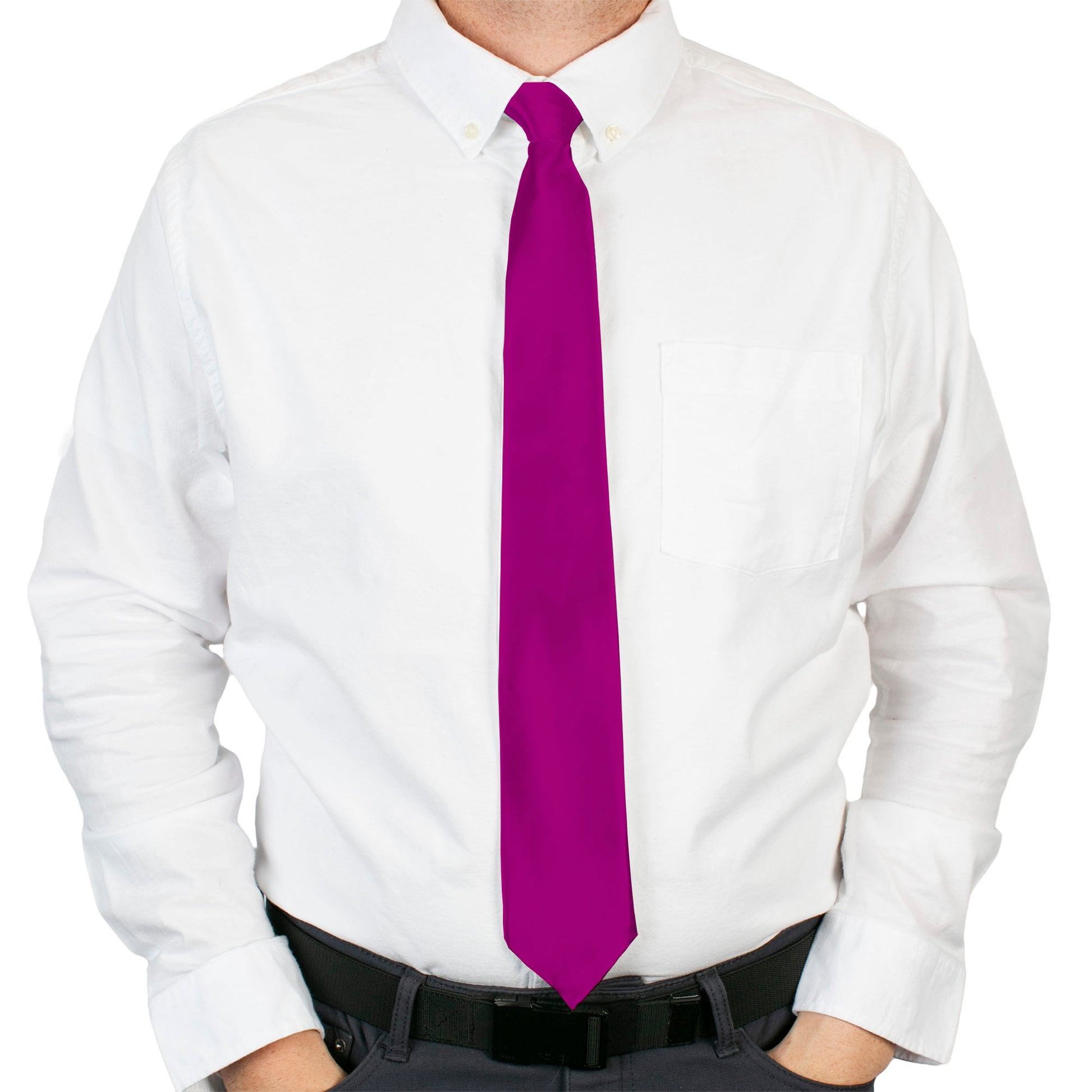Buckle-Down Necktie - Fuchsia Neckties Buckle-Down
