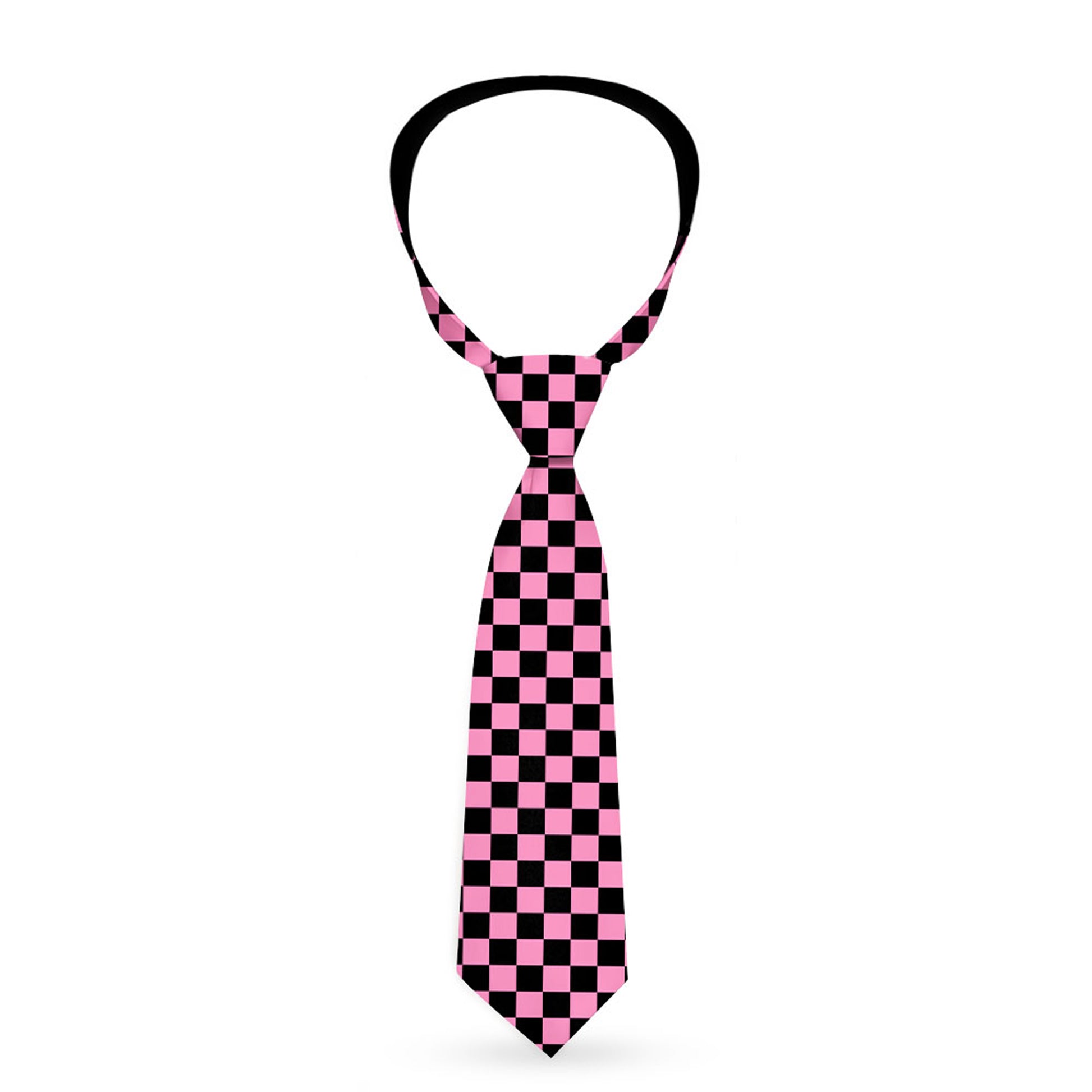 Buckle-Down Necktie - Checker Black/Pink Neckties Buckle-Down