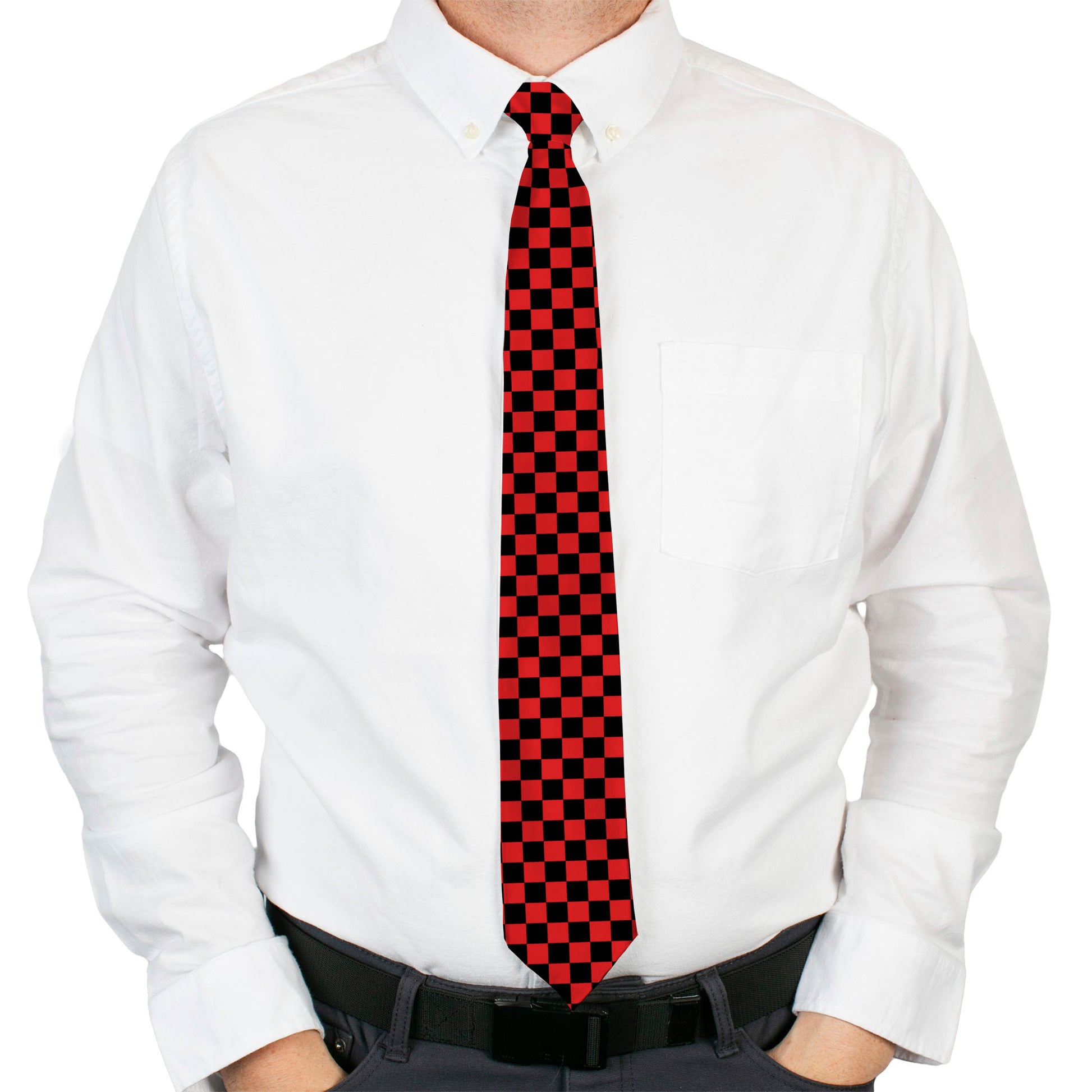 Necktie Standard - Checker Black/Red Neckties Buckle-Down