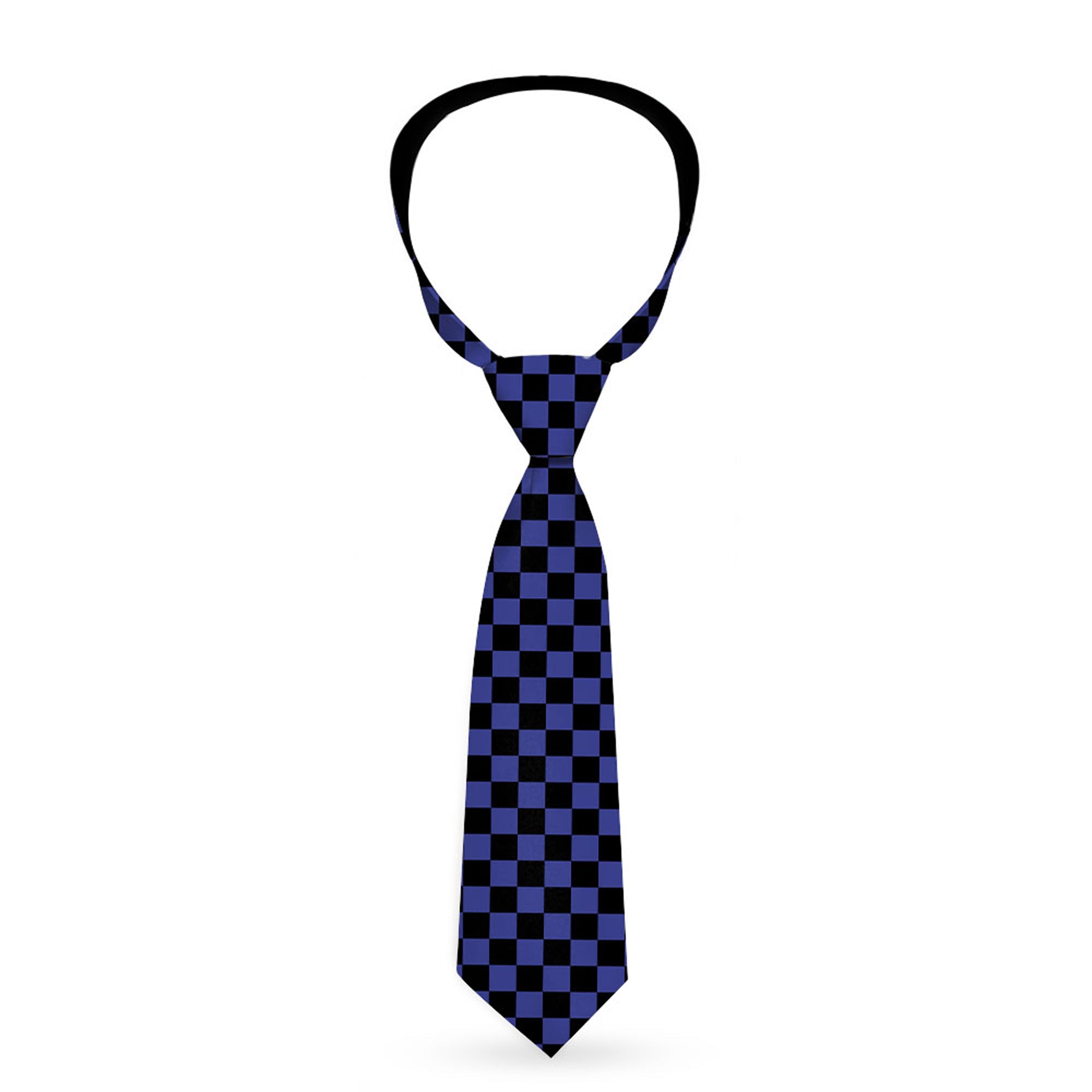 Necktie Standard - Checker Black/Blue Neckties Buckle-Down