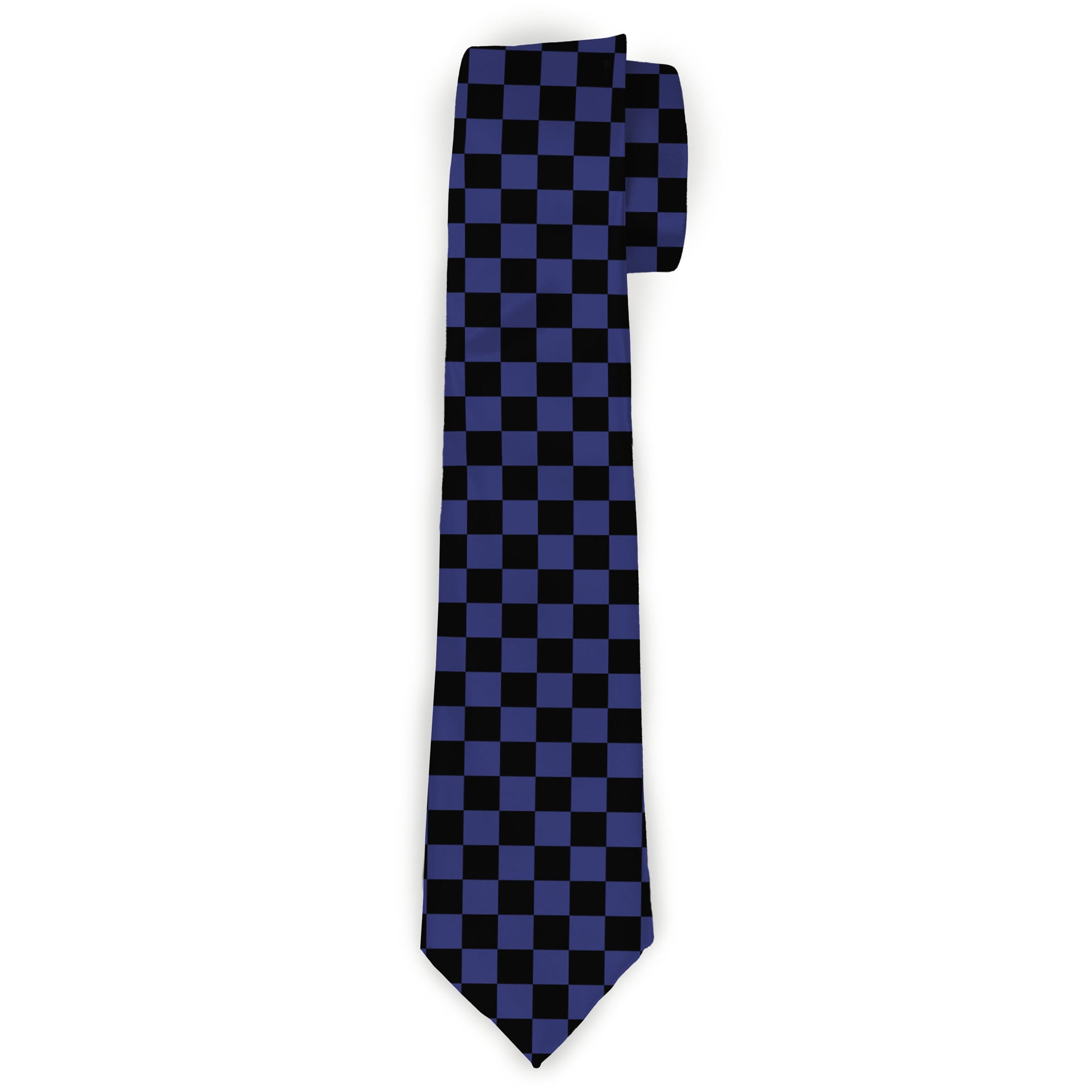 Necktie Standard - Checker Black/Blue Neckties Buckle-Down