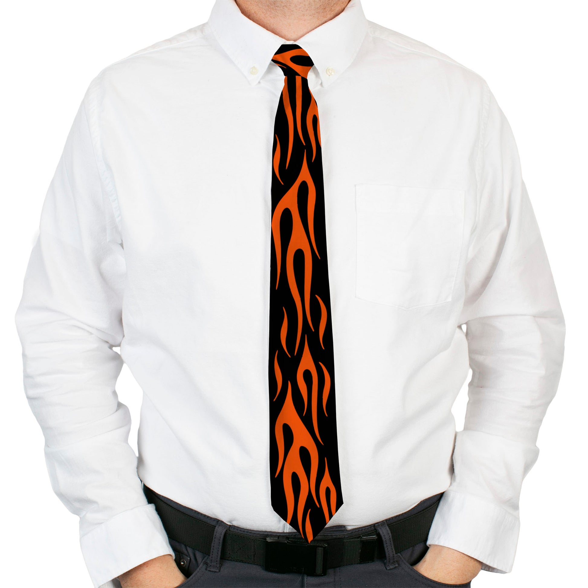 Buckle-Down Necktie - Flame Orange Neckties Buckle-Down