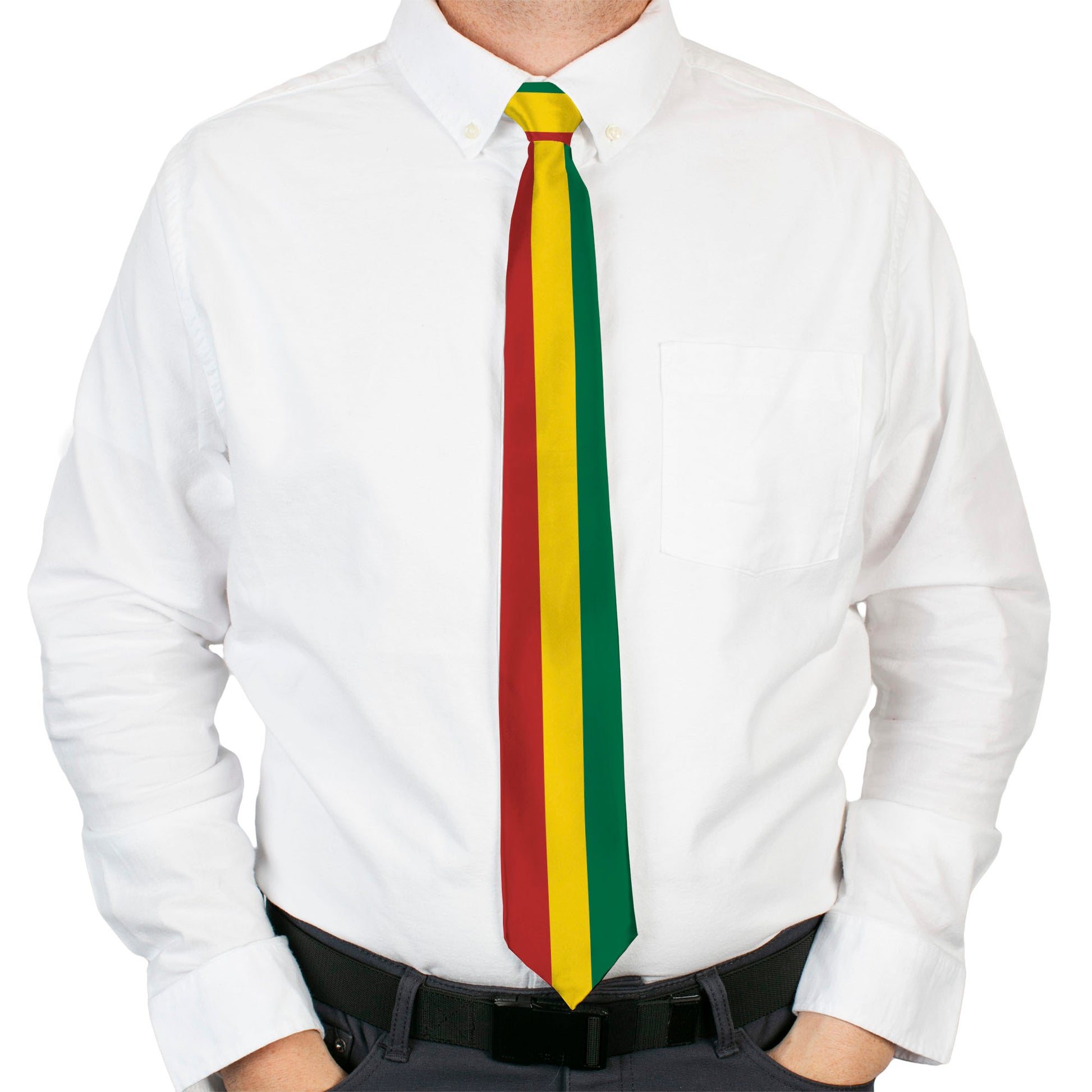 Buckle-Down Necktie - Rasta Neckties Buckle-Down