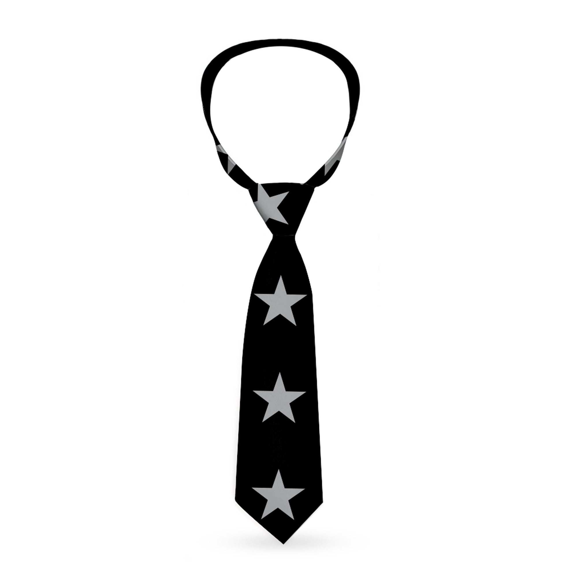 Buckle-Down Necktie - Star Black/Silver Neckties Buckle-Down