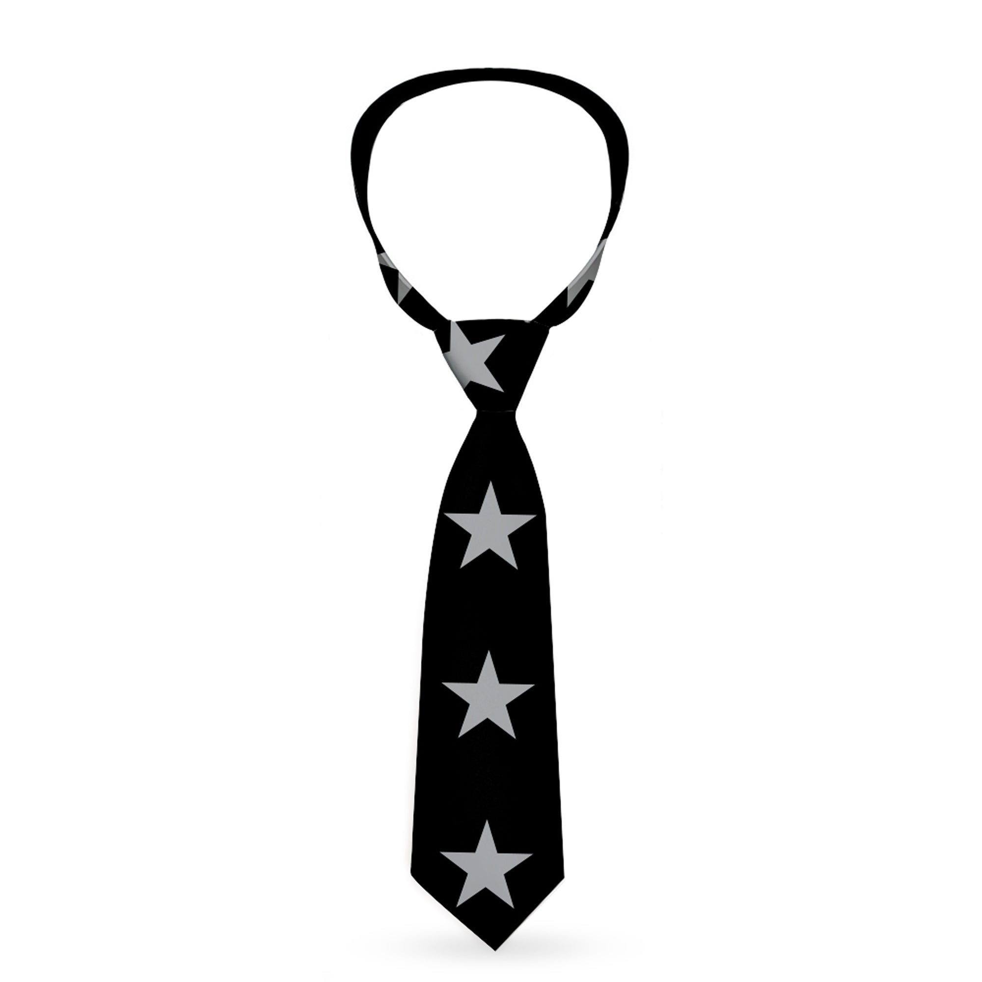Buckle-Down Necktie - Star Black/Silver Neckties Buckle-Down