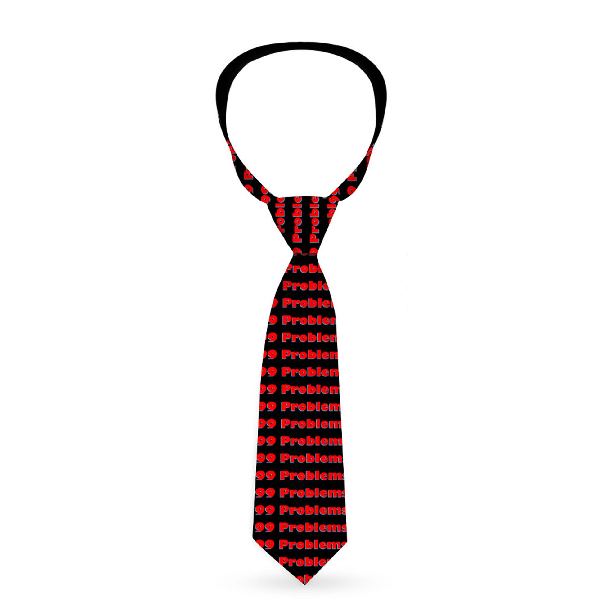 Buckle-Down Necktie - 99 PROBLEMS Black/Red Neckties Buckle-Down