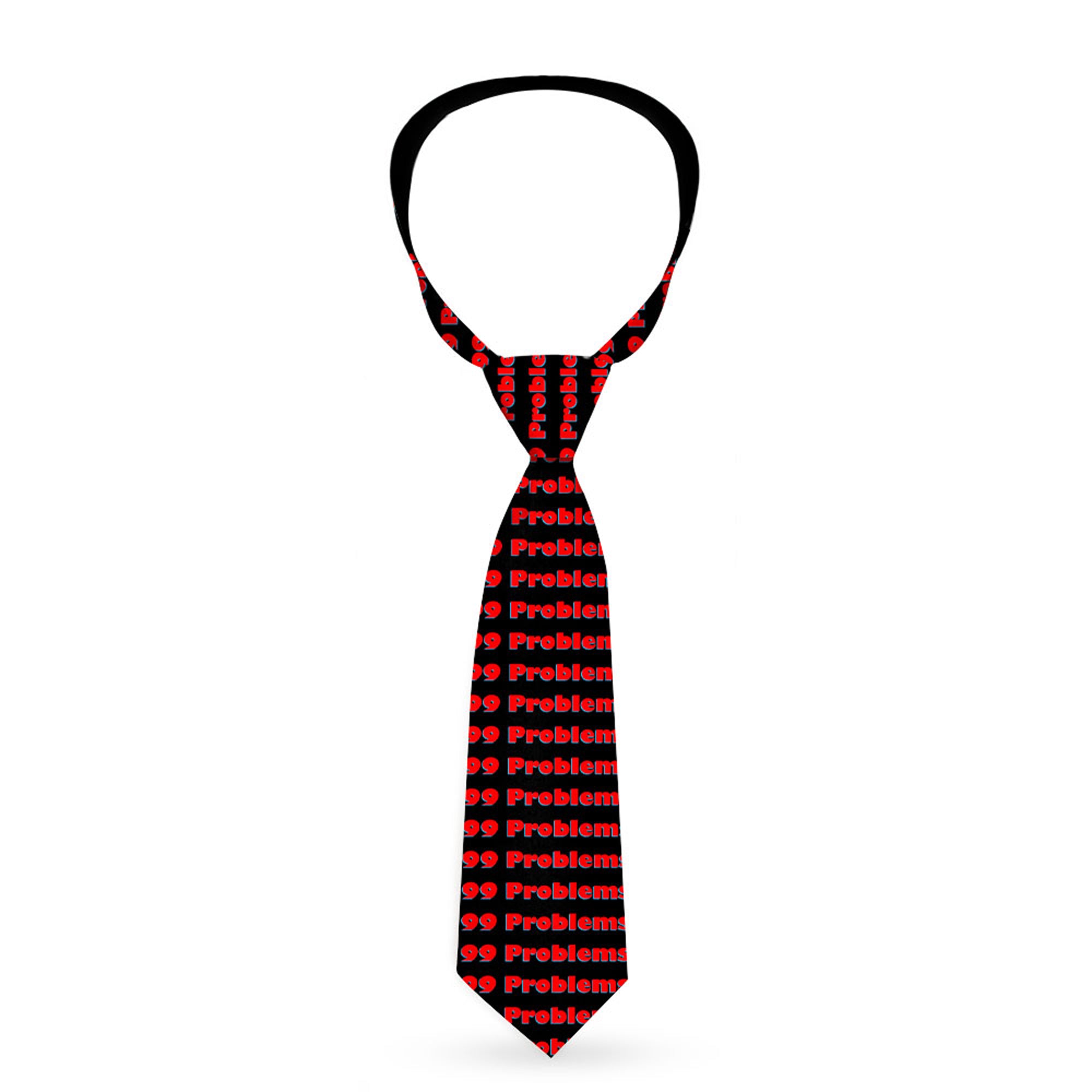 Buckle-Down Necktie - 99 PROBLEMS Black/Red Neckties Buckle-Down