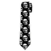 Buckle-Down Necktie - 3-D Skulls Repeat Black/Grays/White Neckties Buckle-Down