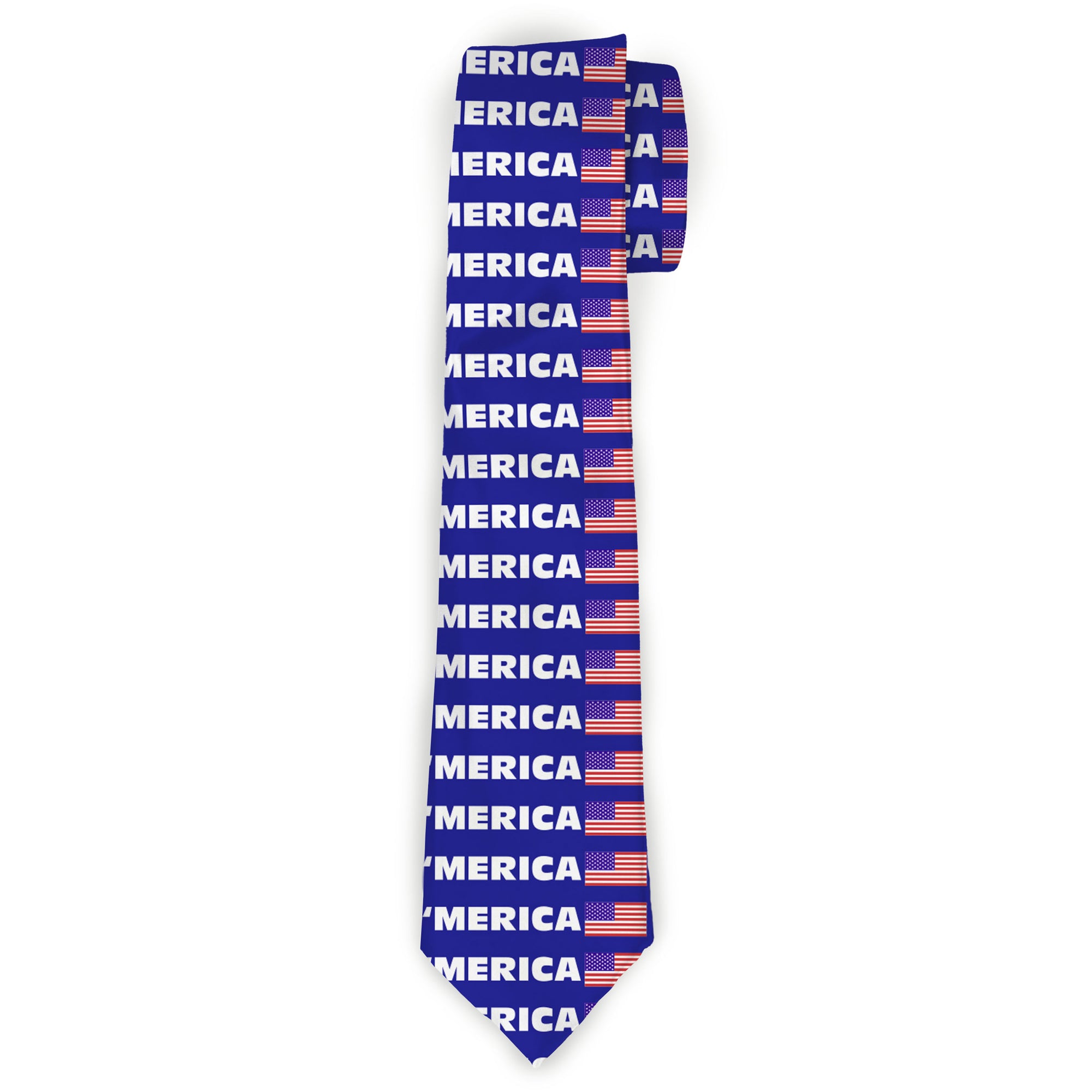 Buckle-Down Necktie - MERICA/US Flag Blue/White/Red Neckties Buckle-Down