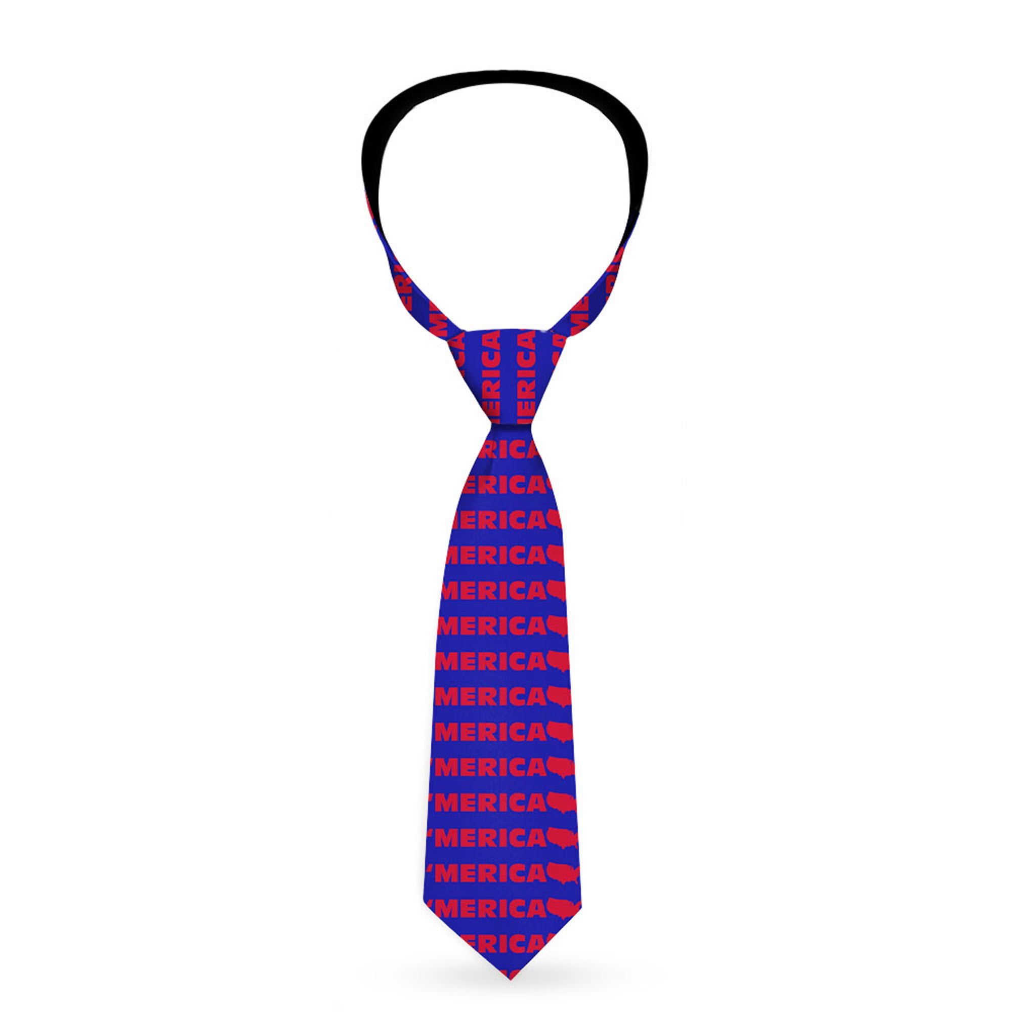 Buckle-Down Necktie - MERICA/USA Silhouette Blue/Red Neckties Buckle-Down