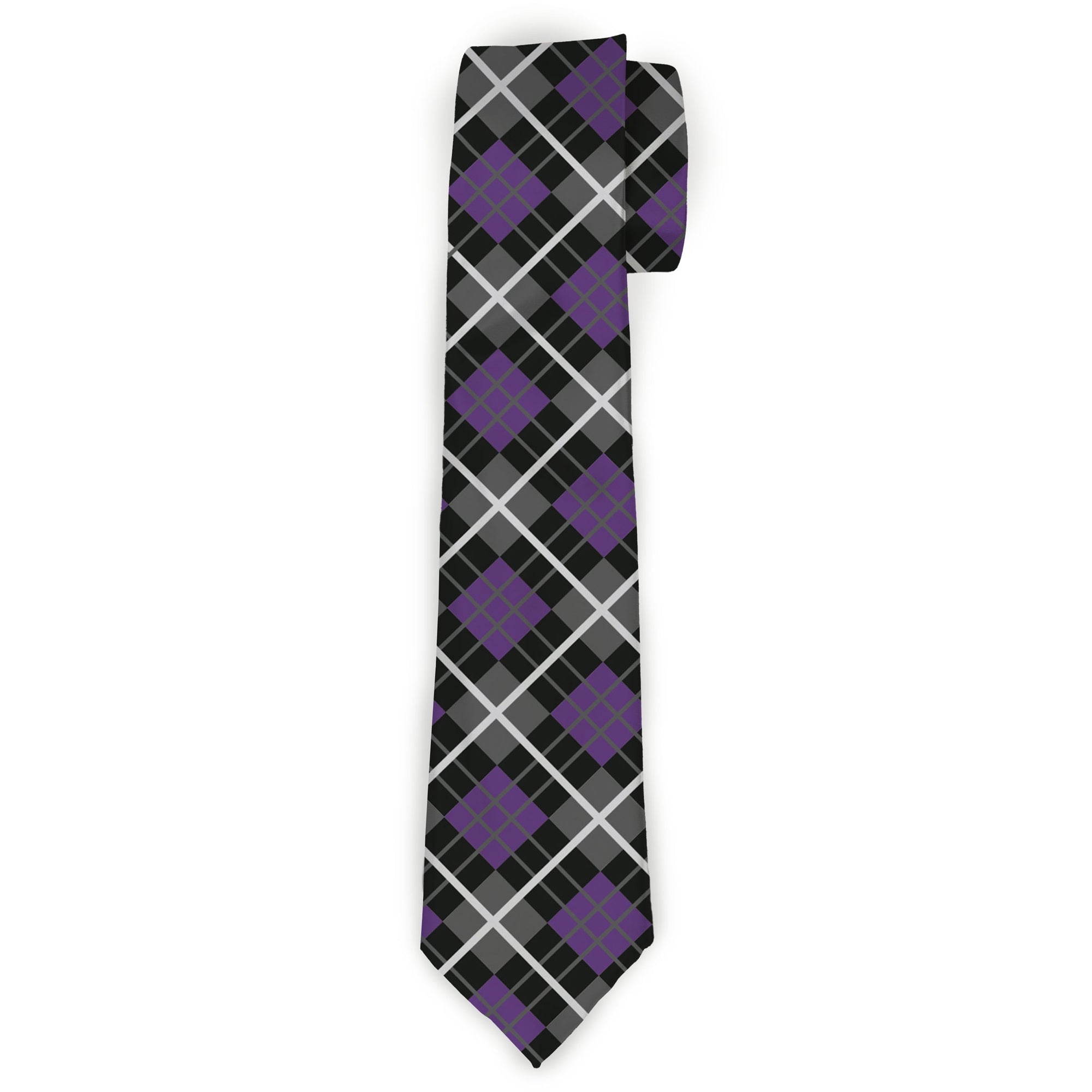 Necktie Standard - Argyle Black/Gray/Purple Neckties Buckle-Down