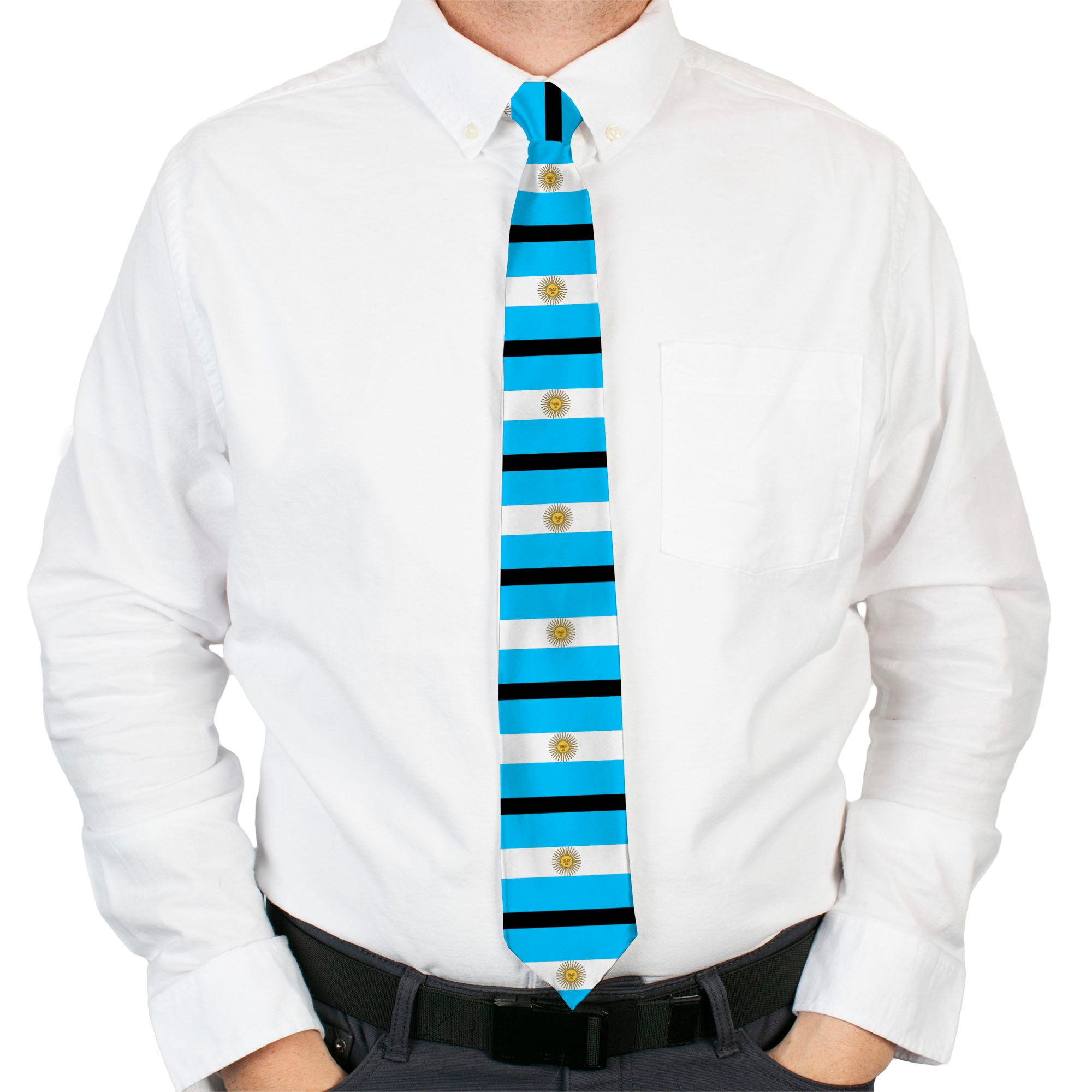 Buckle-Down Necktie - Argentina Flags Neckties Buckle-Down