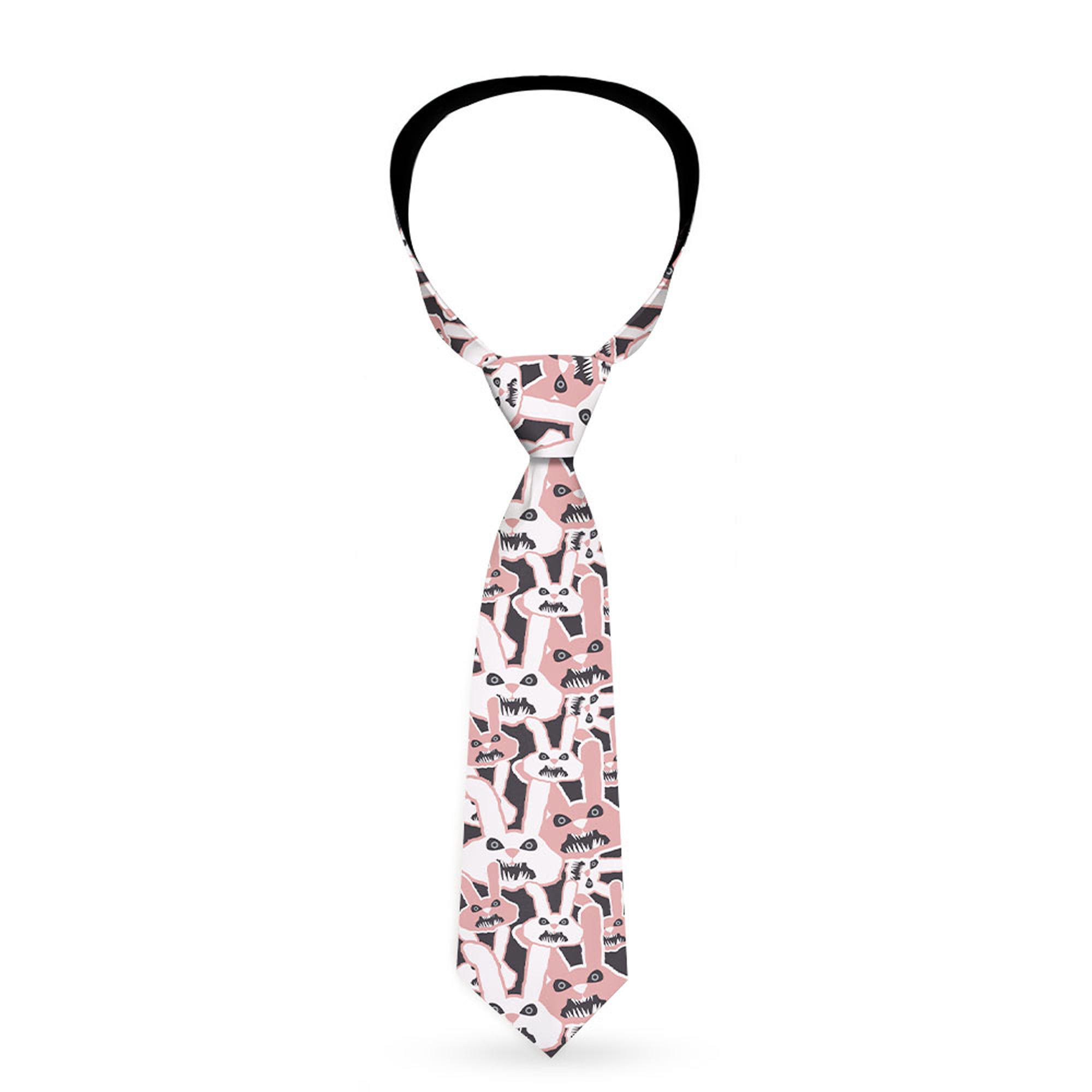 Buckle-Down Necktie - Angry Bunnies Gray/Pinks Neckties Buckle-Down