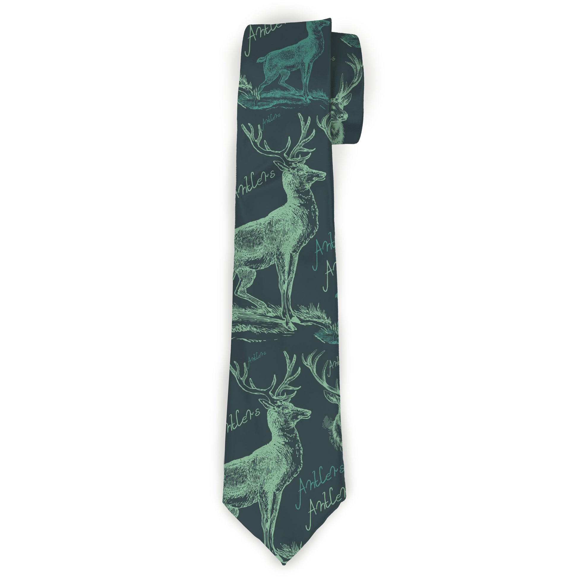 Buckle-Down Necktie - Antlers Turquoise Neckties Buckle-Down