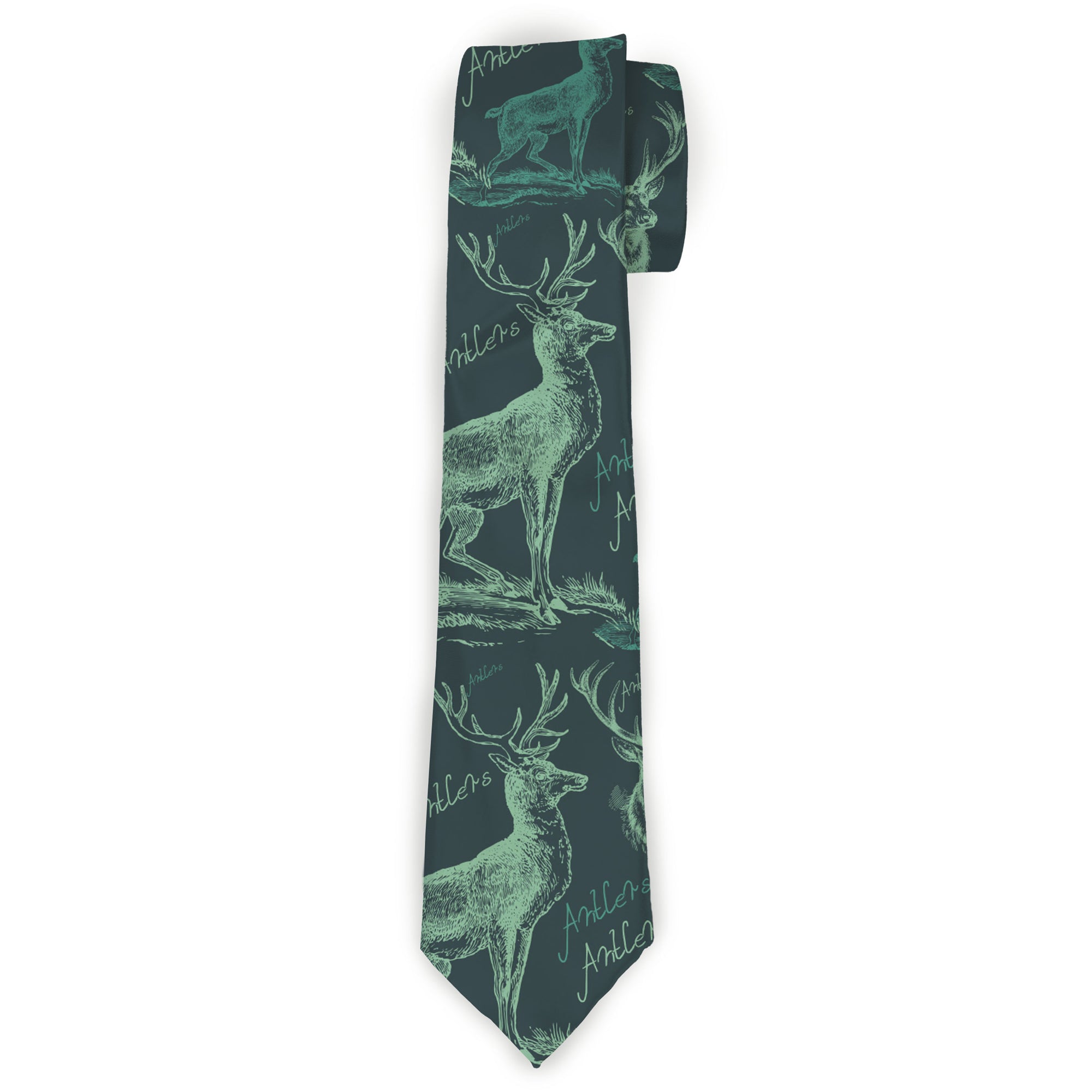 Buckle-Down Necktie - Antlers Turquoise Neckties Buckle-Down