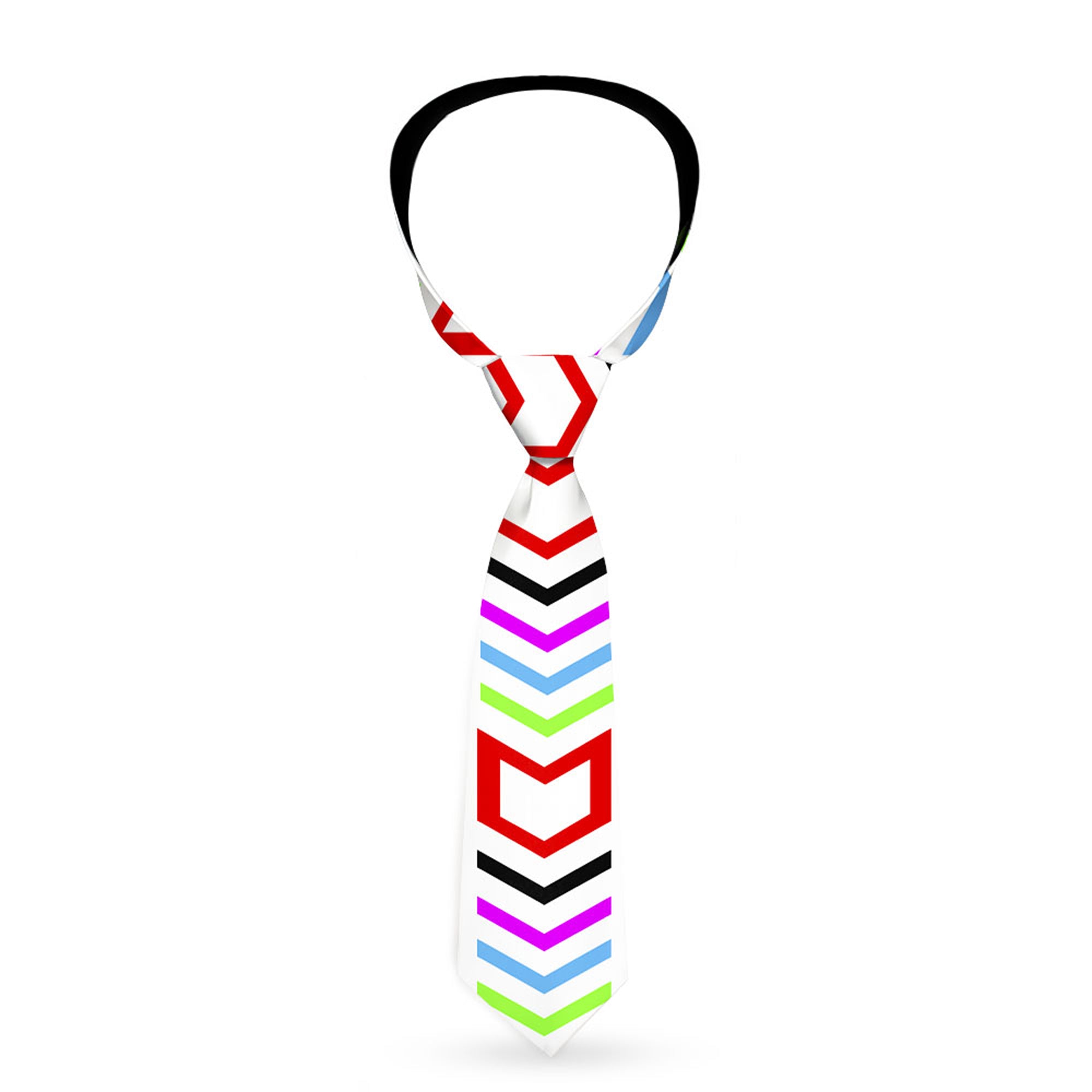 Buckle-Down Necktie - Arrows White/Multi Color Neckties Buckle-Down