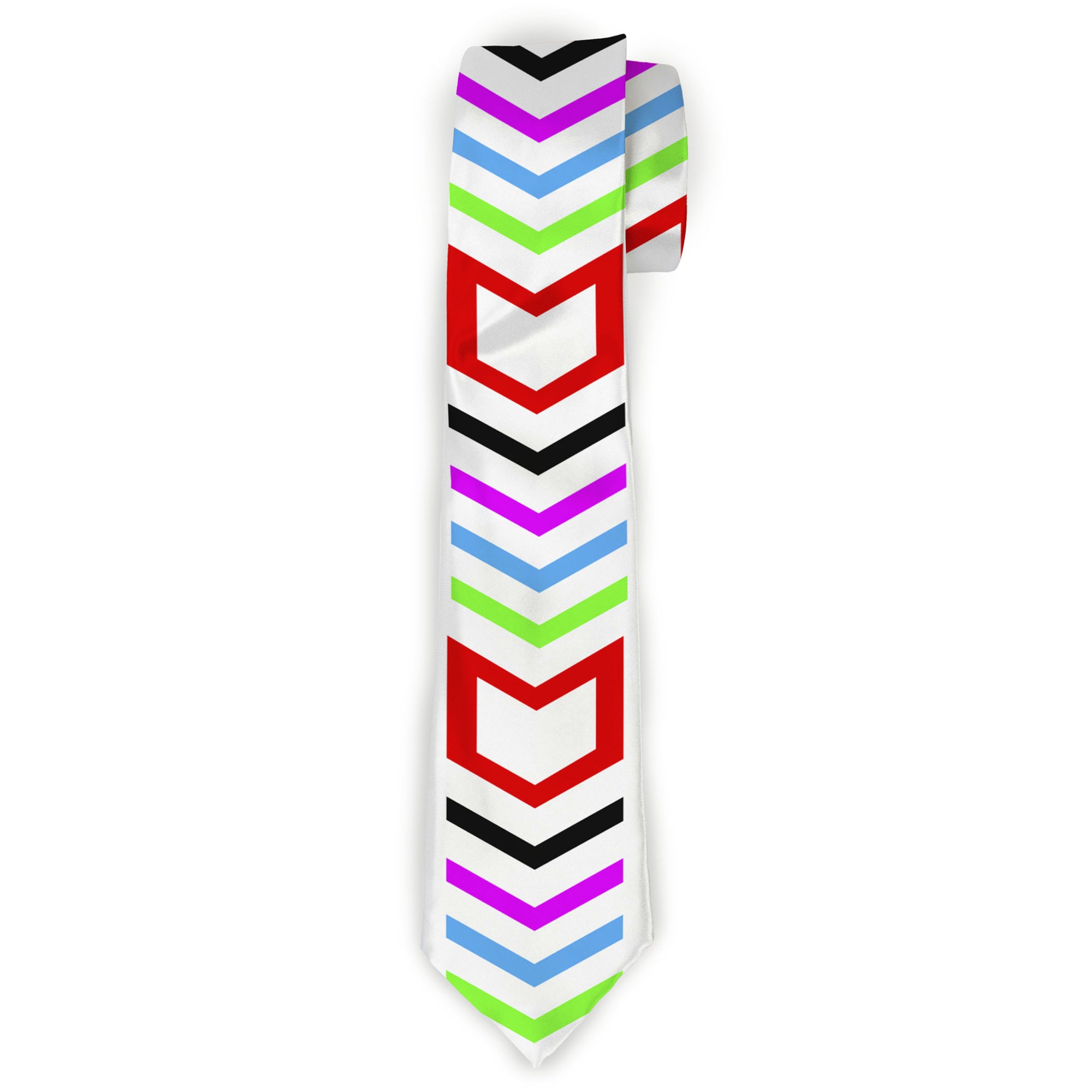 Buckle-Down Necktie - Arrows White/Multi Color Neckties Buckle-Down