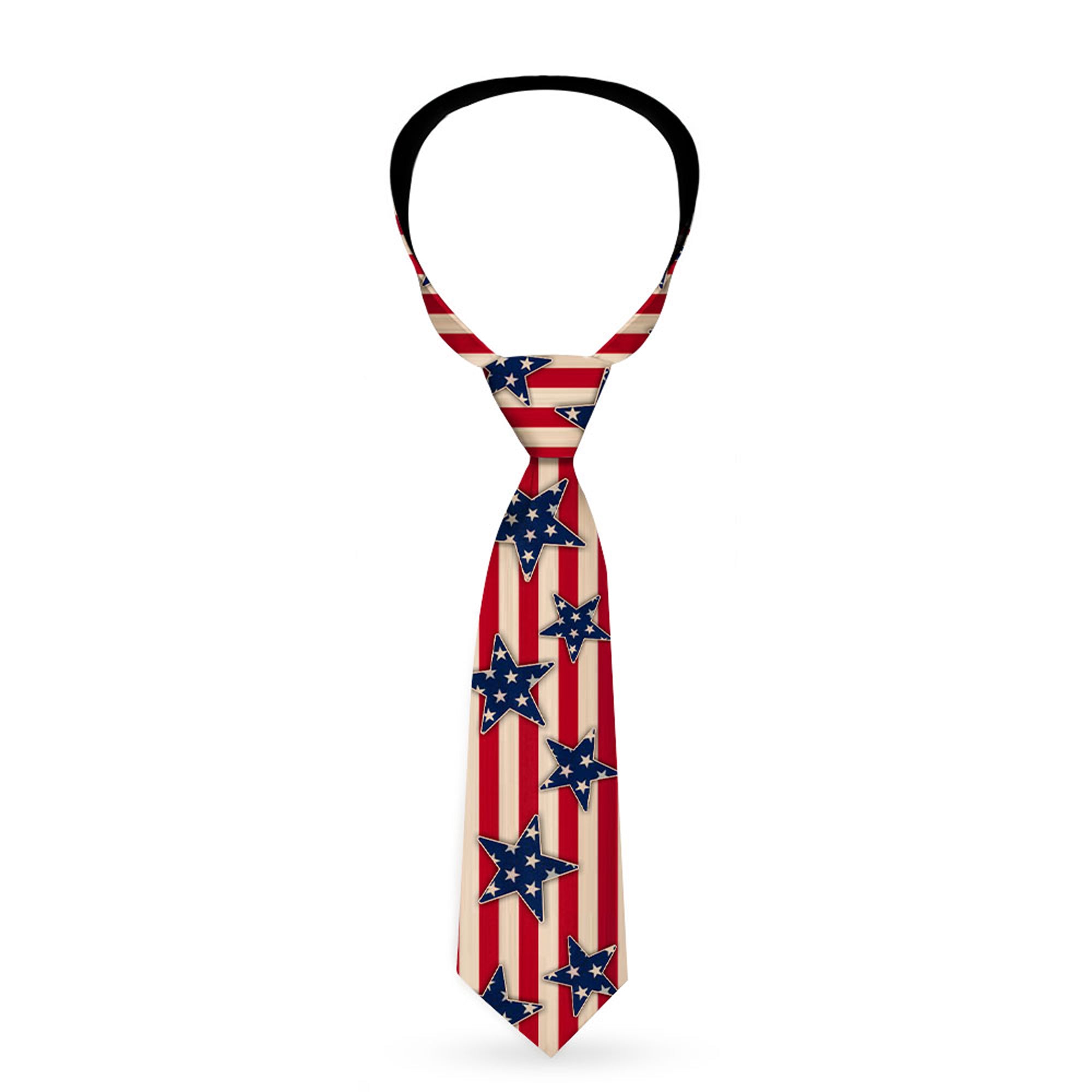 Necktie Standard - Americana Stars & Stripes Red/White/Blue/White Neckties Buckle-Down