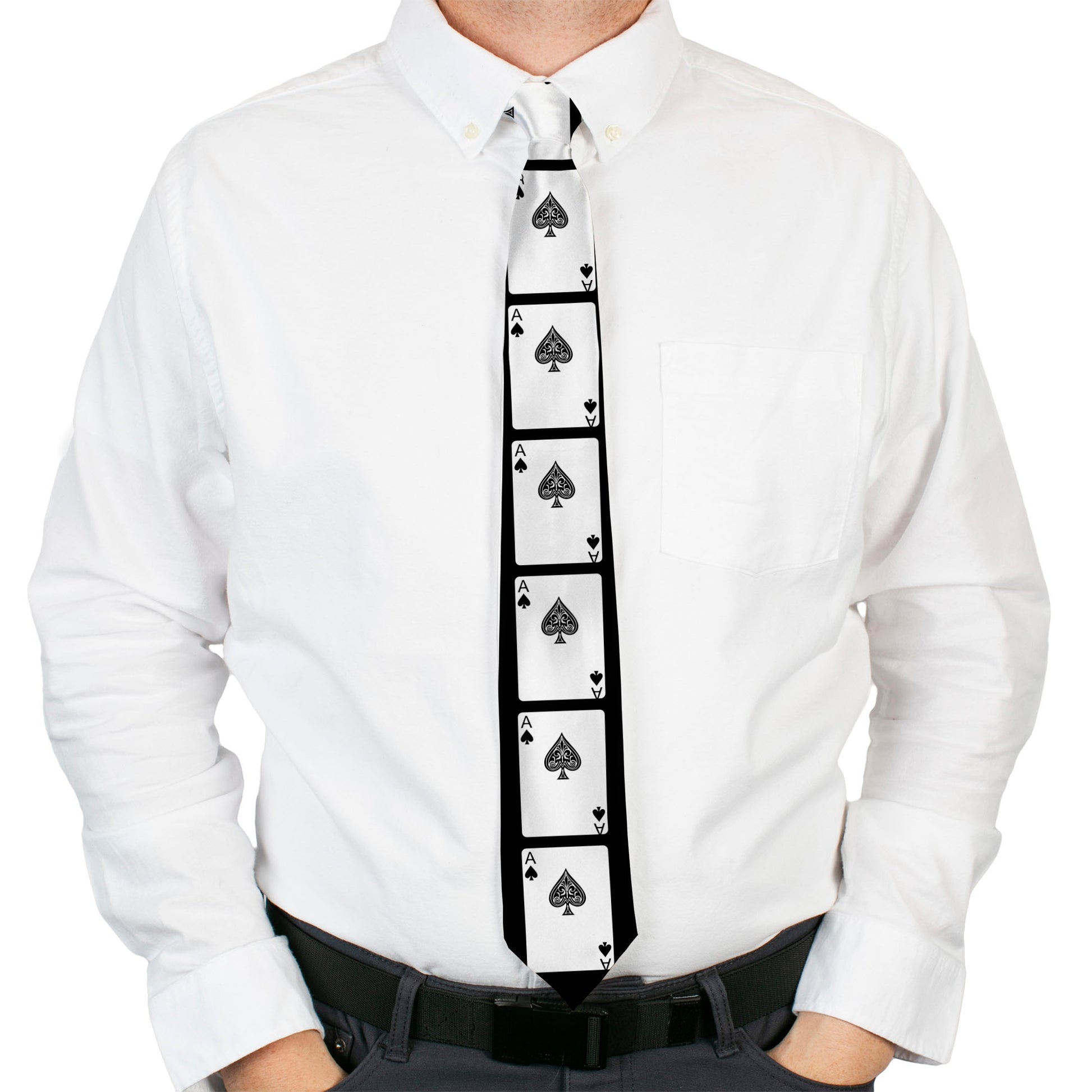 Buckle-Down Necktie - Ace of Spades Neckties Buckle-Down