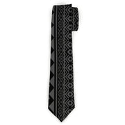 Buckle-Down Necktie - Aztec1 Gray/Black Neckties Buckle-Down