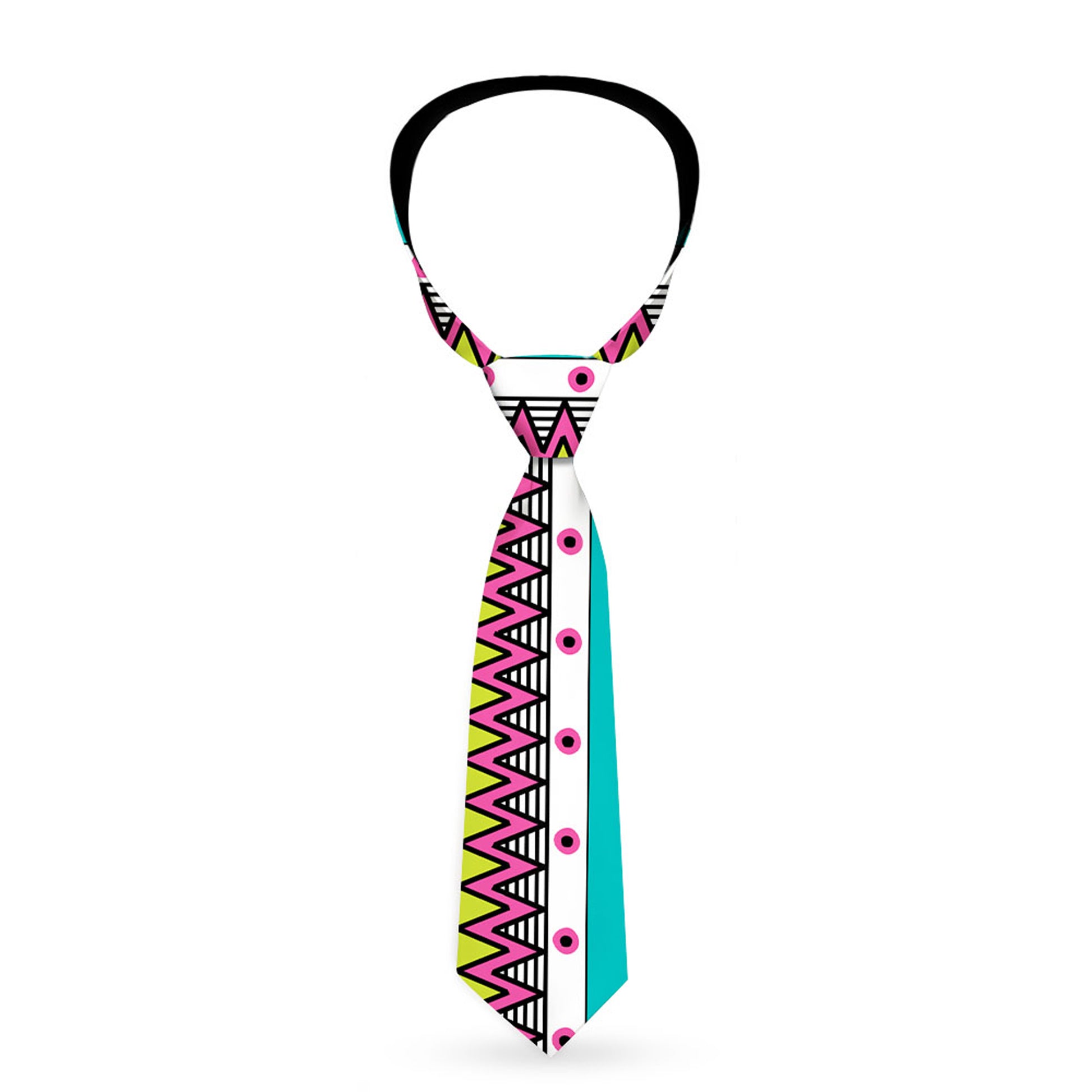 Buckle-Down Necktie - Aztec 14 Seafoam Green/White/Pink/Lime Green/Black Neckties Buckle-Down