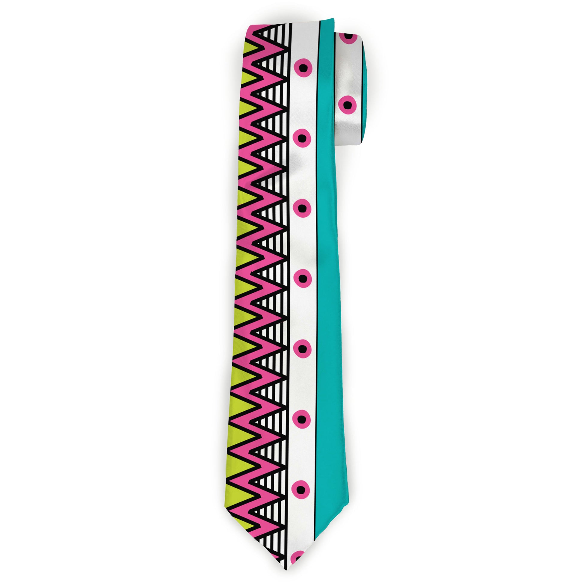 Buckle-Down Necktie - Aztec 14 Seafoam Green/White/Pink/Lime Green/Black Neckties Buckle-Down
