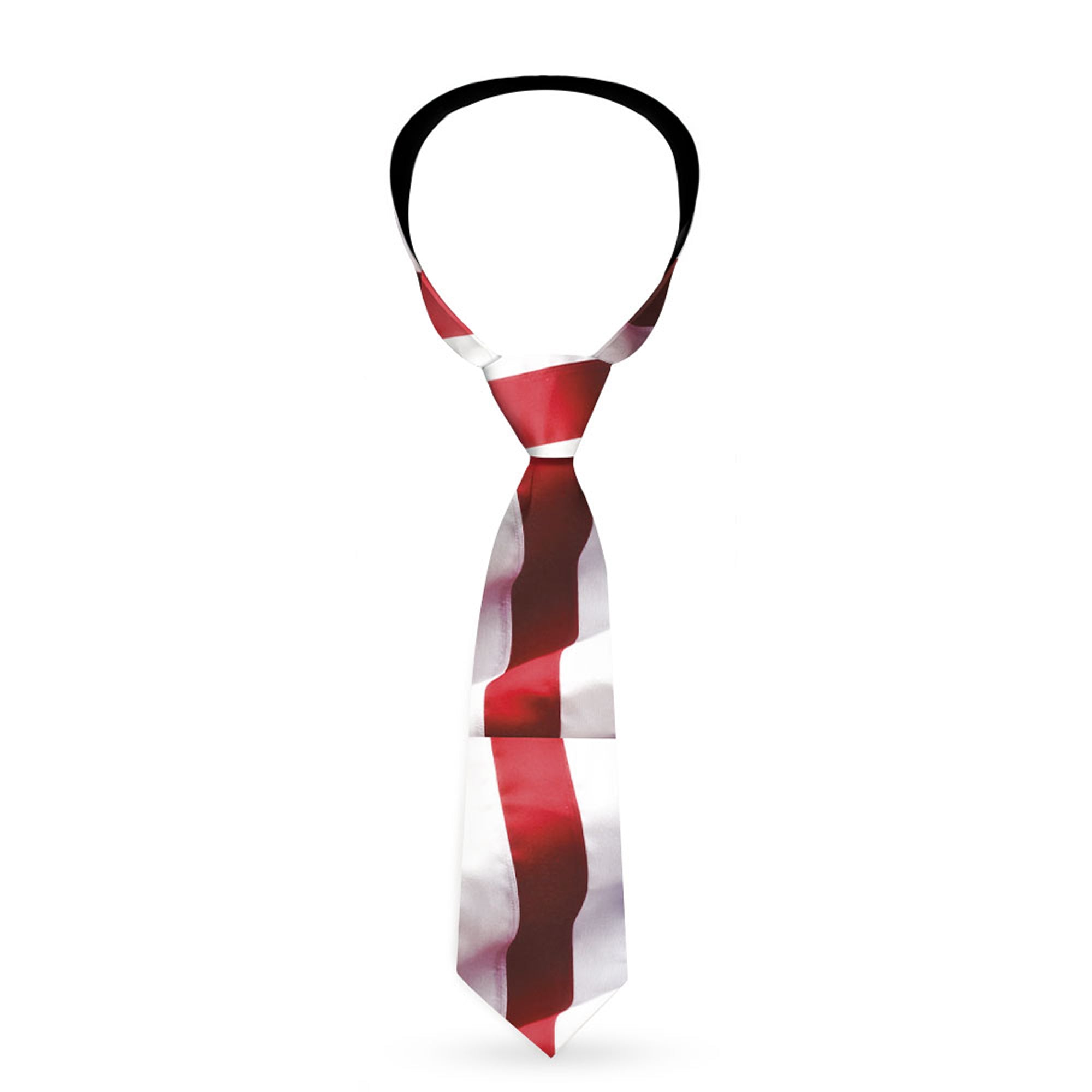 Necktie Standard - American Flag Vivid Stripes CLOSE-UP Red/White Neckties Buckle-Down