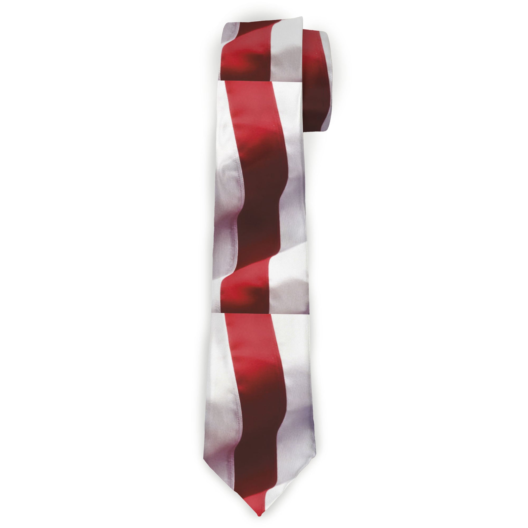 Necktie Standard - American Flag Vivid Stripes CLOSE-UP Red/White Neckties Buckle-Down