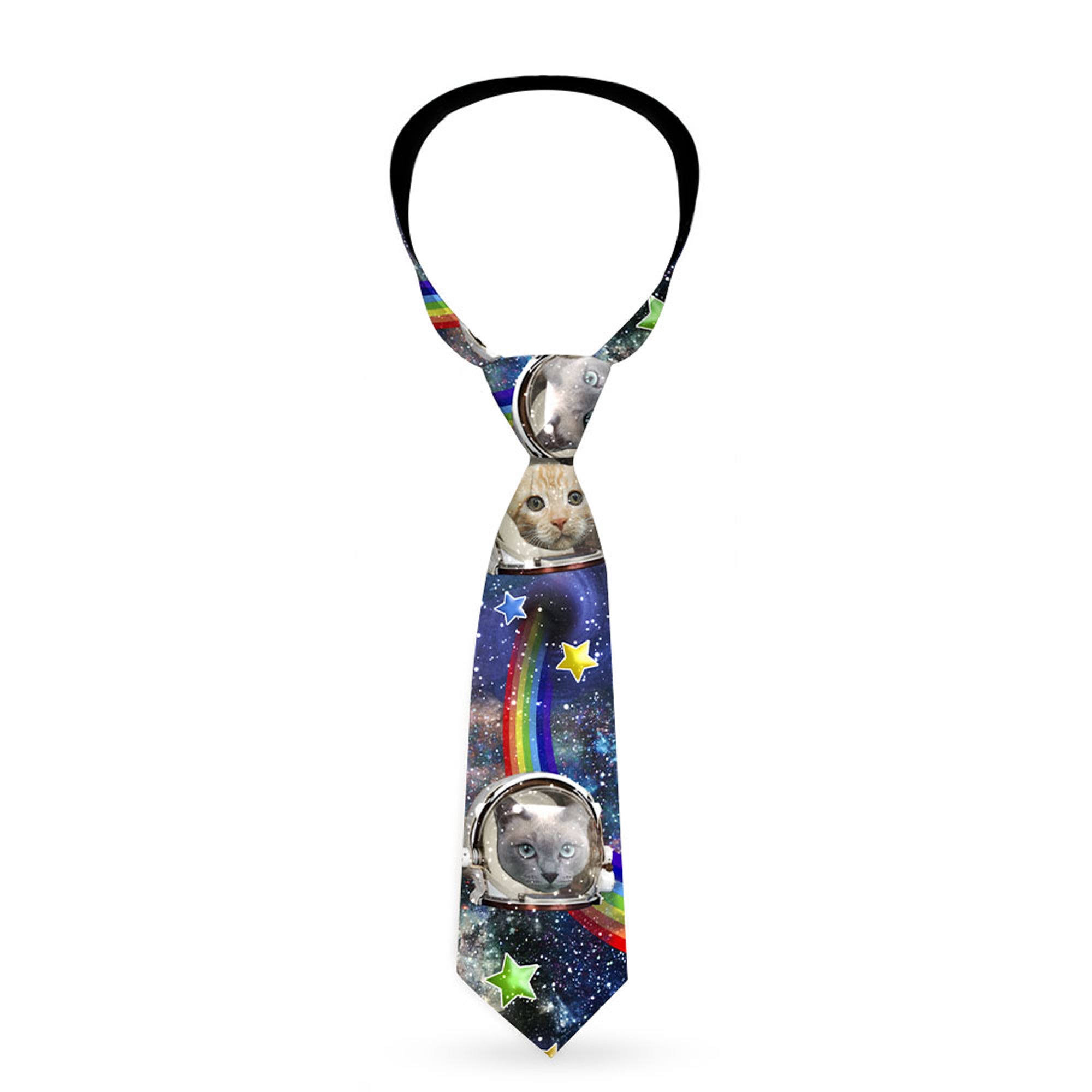 Necktie Standard - Astronaut Cats in Space/Rainbows/Stars Neckties Buckle-Down