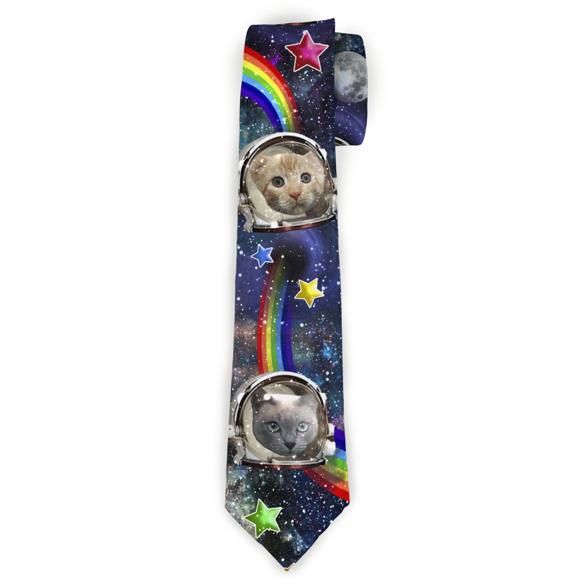 Necktie Standard - Astronaut Cats in Space/Rainbows/Stars Neckties Buckle-Down