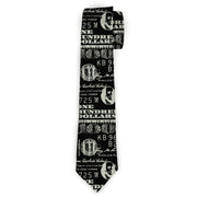 Buckle-Down Necktie - Americana One Hundred Dollar Bill Elements Black/Gray Neckties Buckle-Down