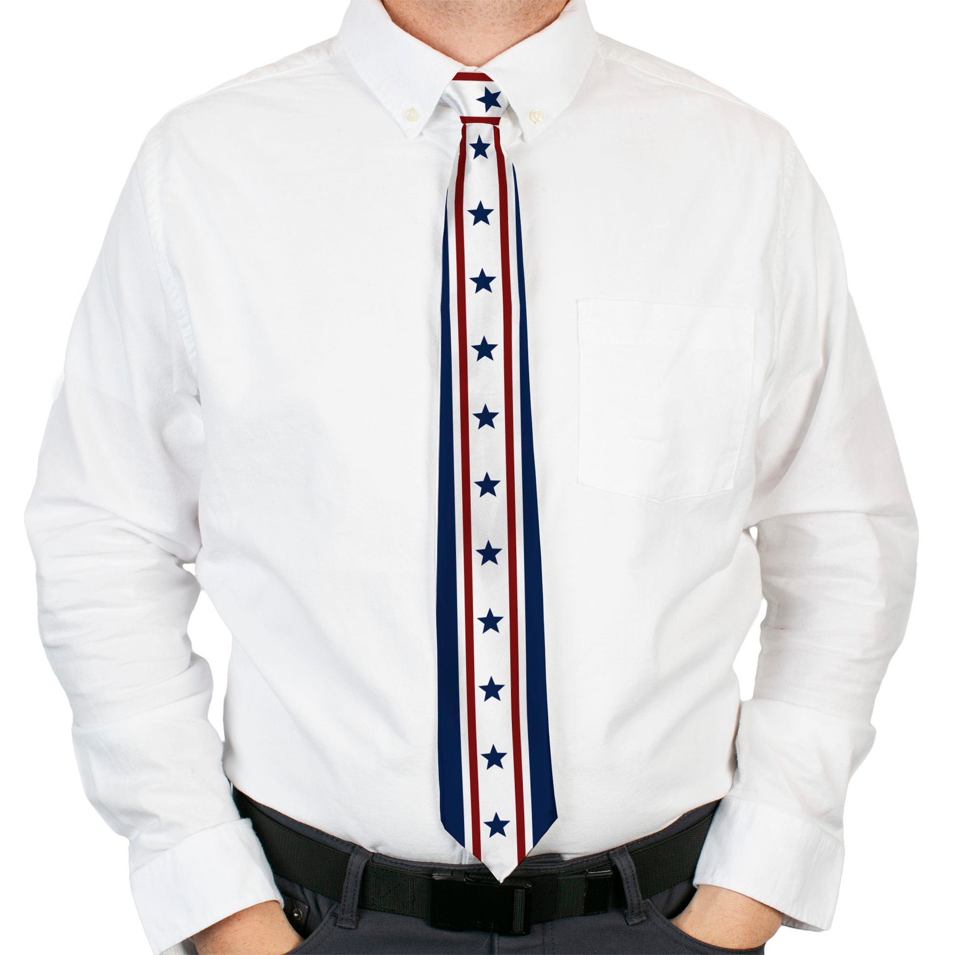 Buckle-Down Necktie - Americana Stars & Stripes 6 Blue/White/Red Neckties Buckle-Down