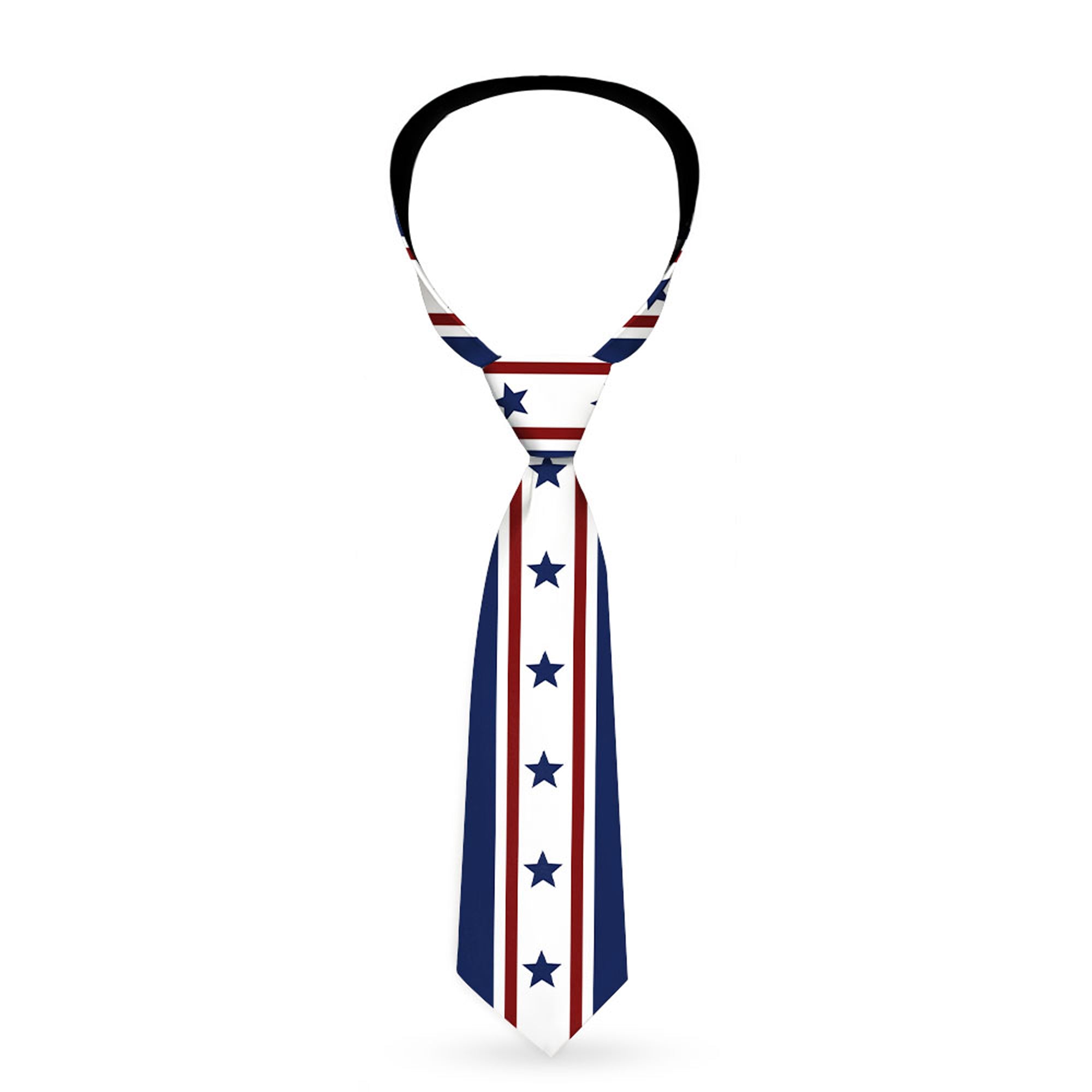 Buckle-Down Necktie - Americana Stars & Stripes 6 Blue/White/Red Neckties Buckle-Down
