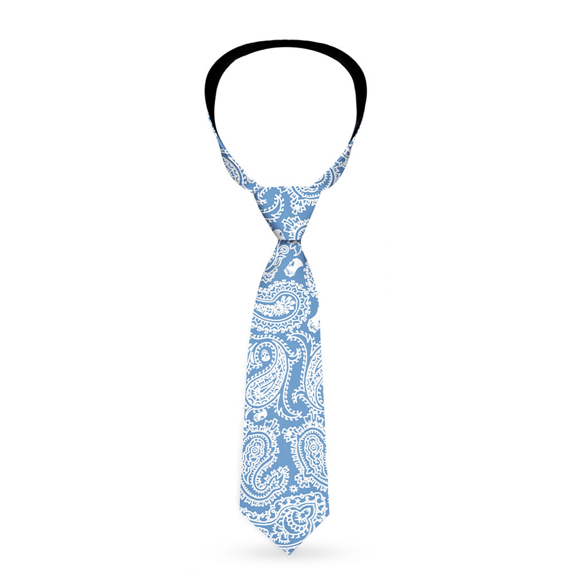 Buckle-Down Necktie - Bandana/Skulls Baby Blue/White Neckties Buckle-Down