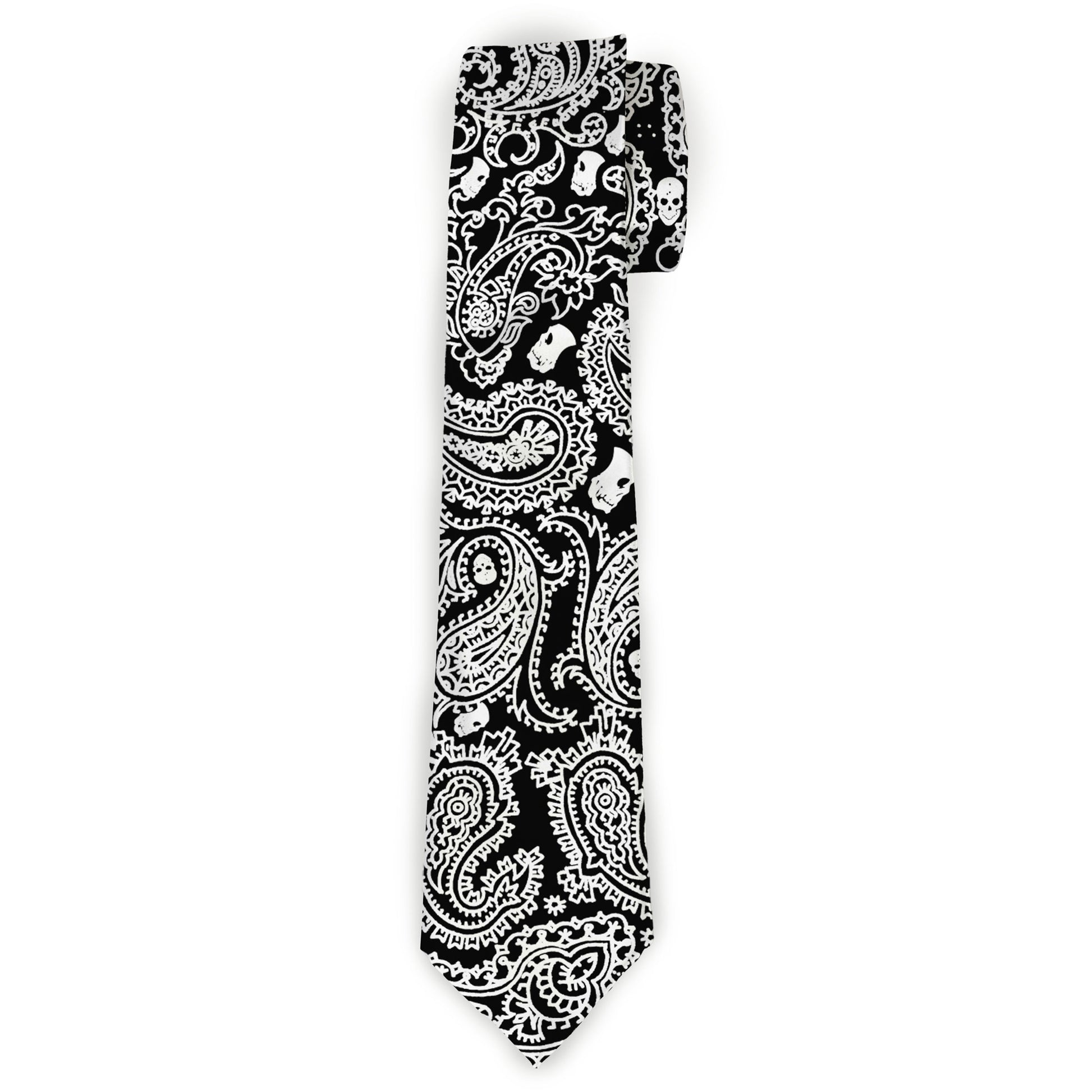 Necktie Standard - Bandana/Skulls Black/White Neckties Buckle-Down