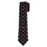 Buckle-Down Necktie - BD Monogram Black/Multi Neon Neckties Buckle-Down