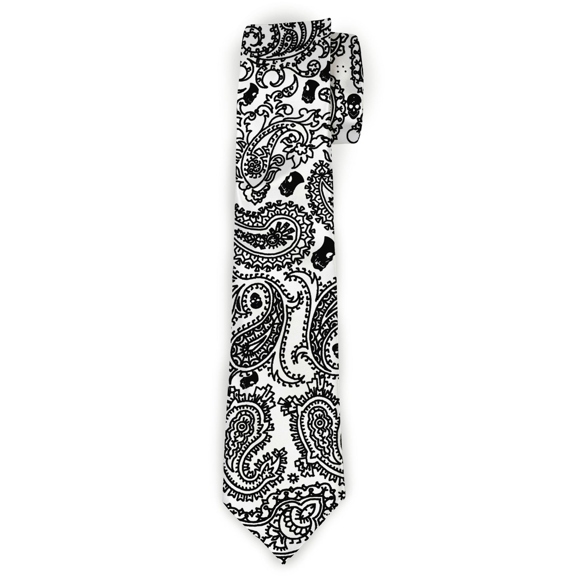 Buckle-Down Necktie - Bandana/Skulls White/Black Neckties Buckle-Down